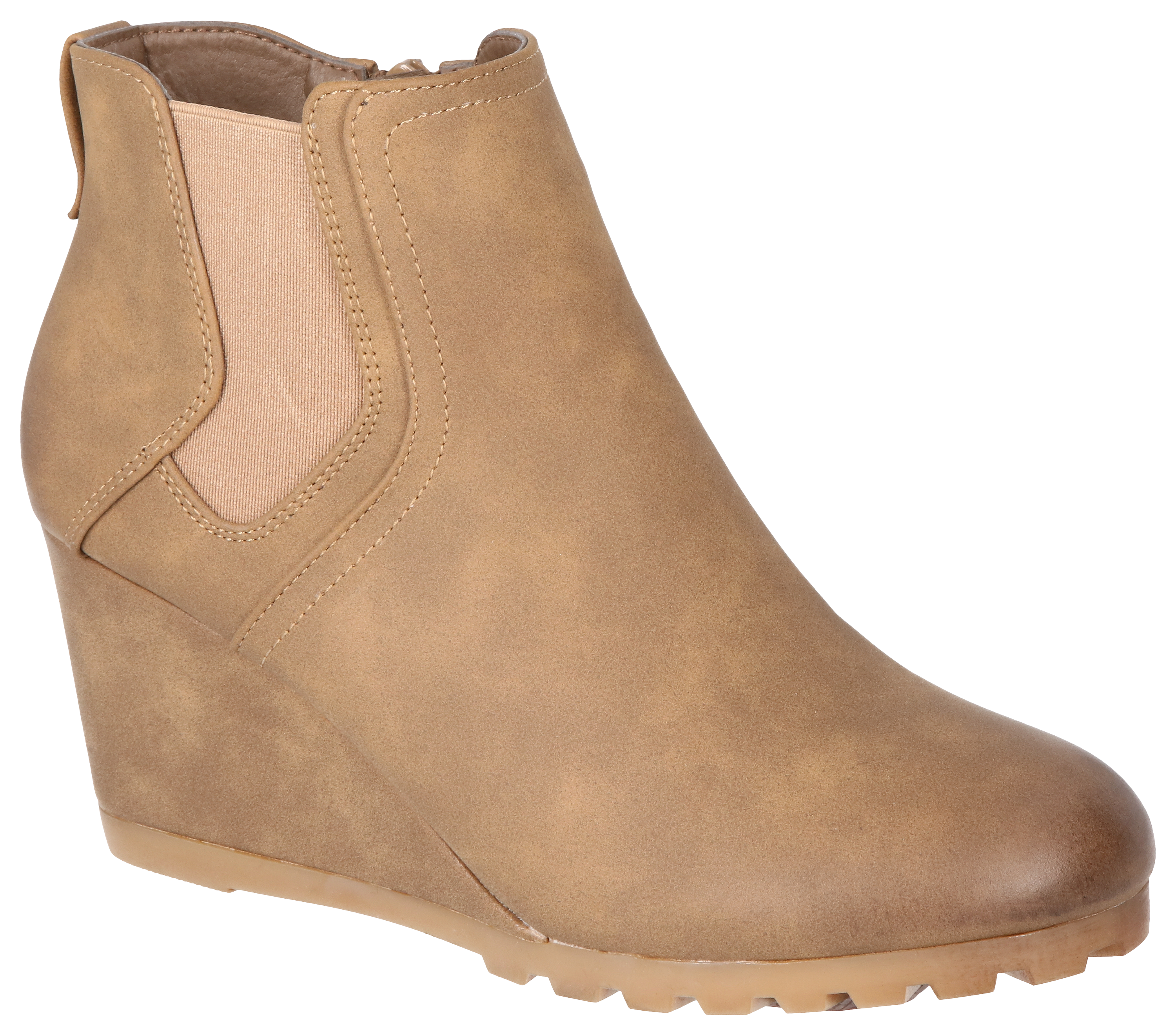 Natural Reflections Trista Rugged Boots for Ladies - Taupe - 7.5M