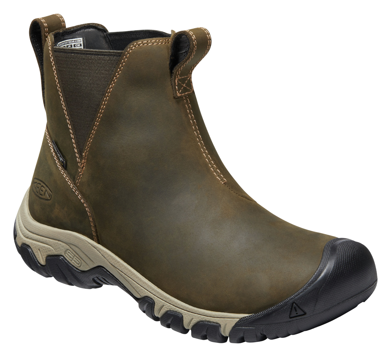 Image of KEEN Greta Chelsea Insulated Waterproof Hiking Boots for Ladies - Olive/Timberwolf - 6.5M