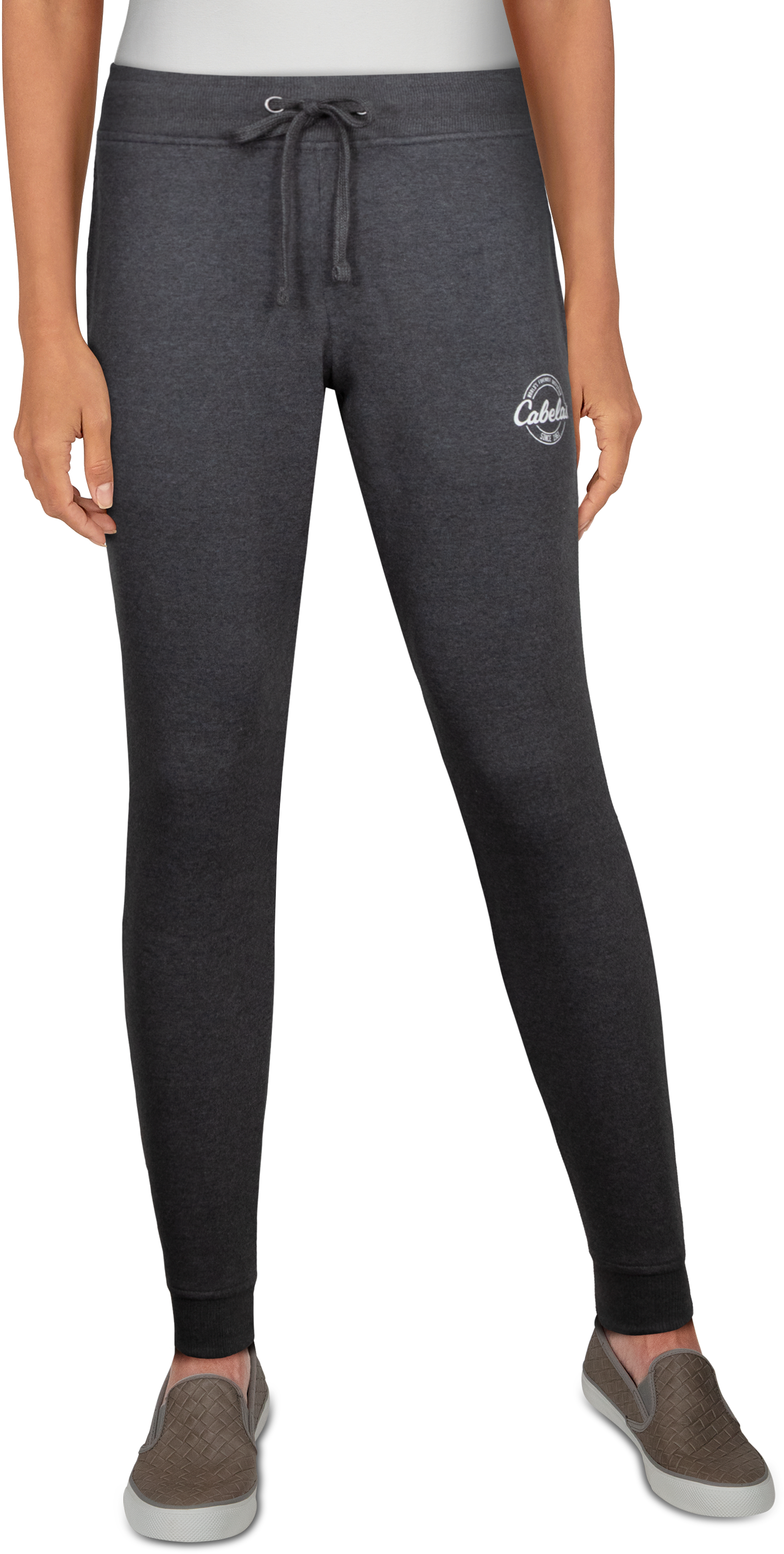 Cabela's Circle Logo Jogger Pants for Ladies - Charcoal Heather - XL product image