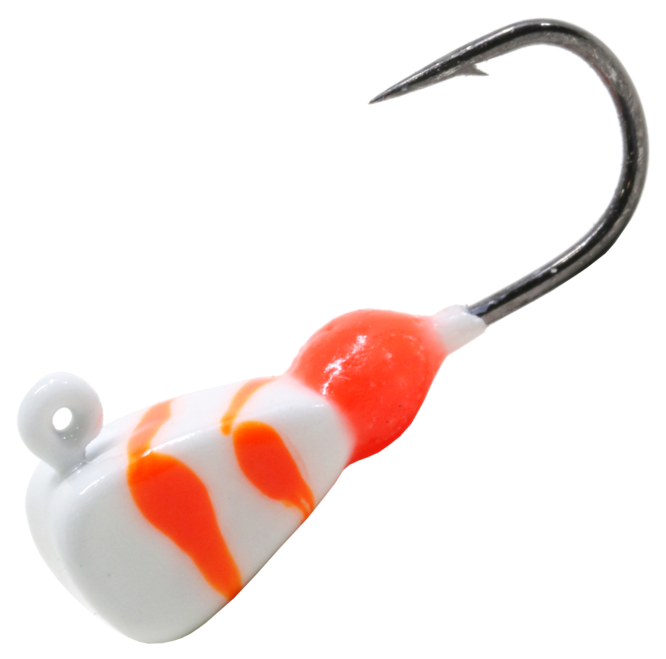 Clam Swirl Drop-Kick Jig - #12 1/32 oz. - White/Orange Swirl