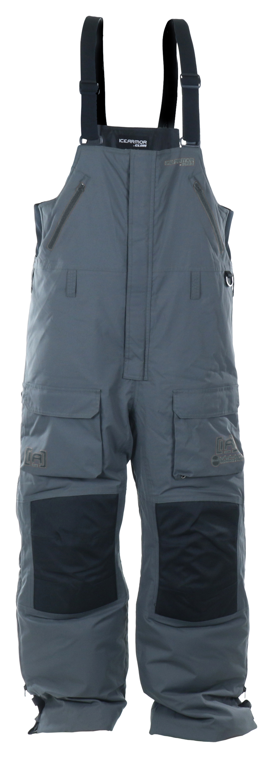 IceArmor by Clam Rise Float Ice-Fishing Bibs for Men - Black/Gray - 2XL - 