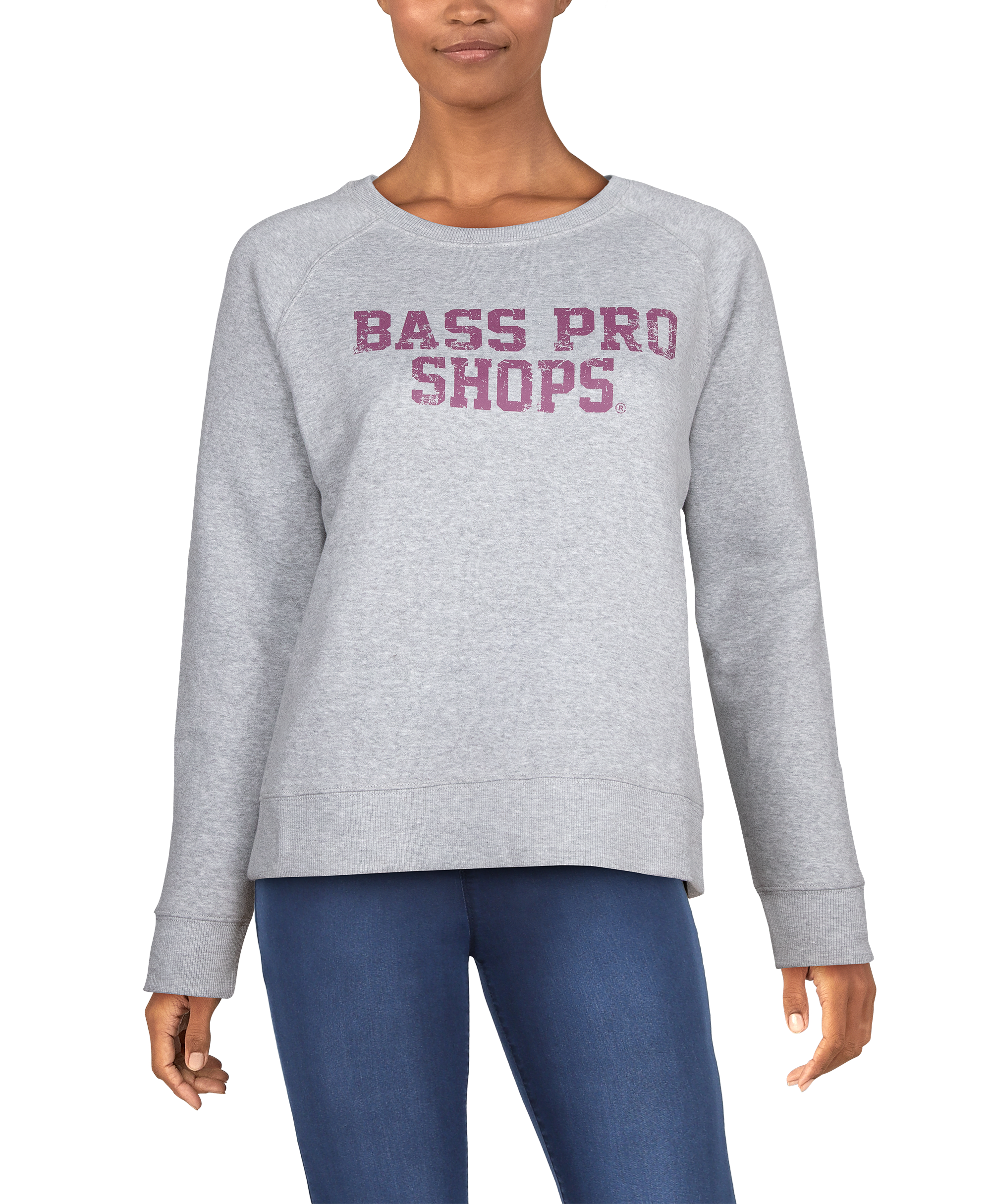 Bass Pro Shops Crew-Neck Long-Sleeve Sweatshirt for Ladies - Heather Gray - L product image