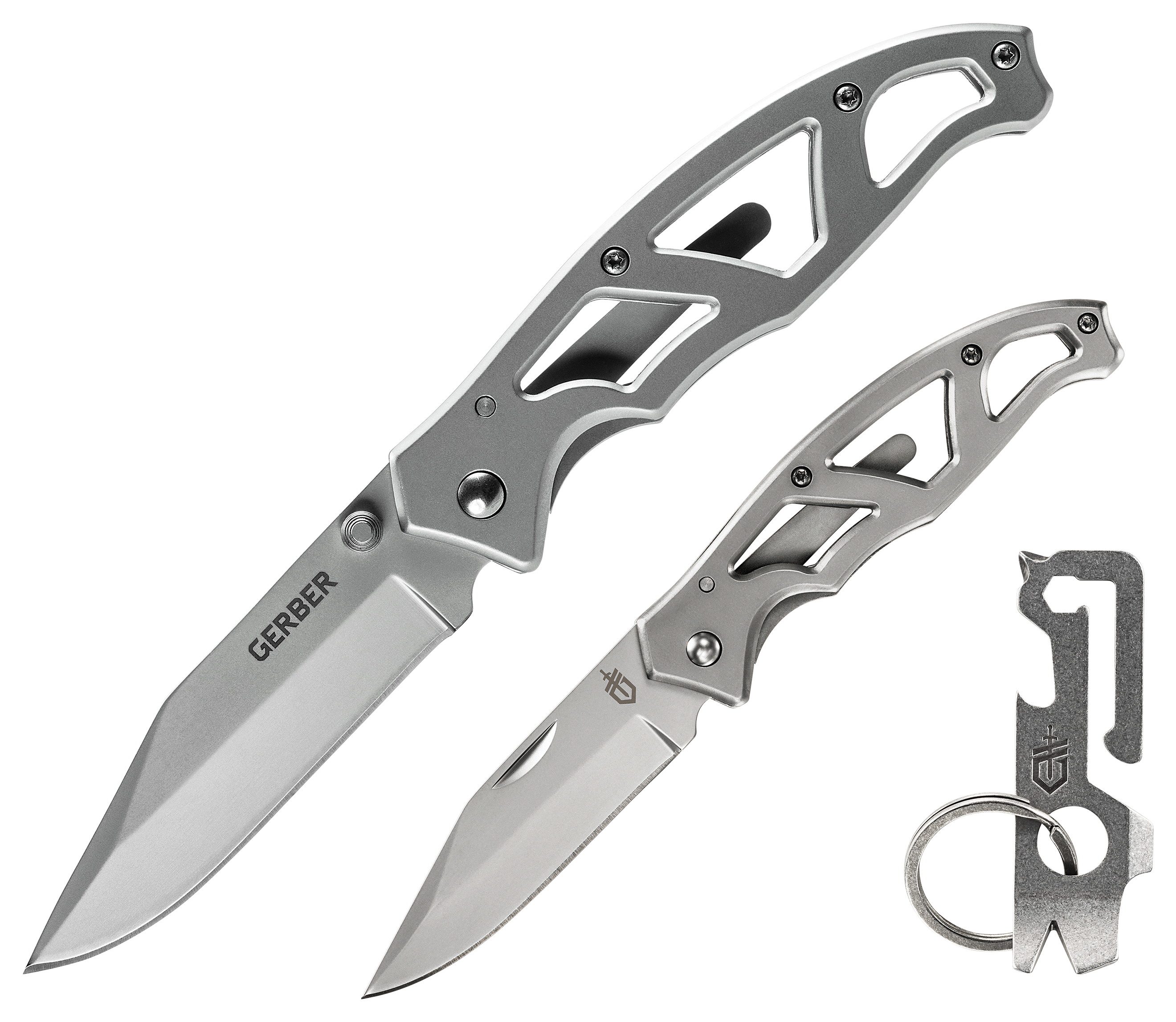 Gerber Paraframe, Mini Paraframe, and Mullet Keychain Tool Folding Knife  Combo
