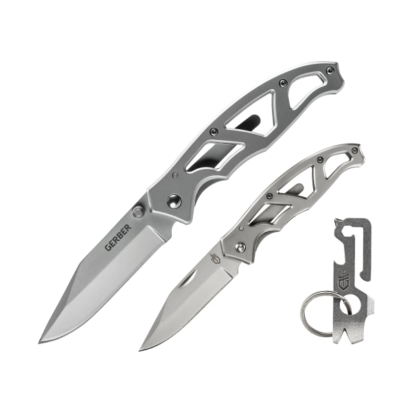 Gerber Paraframe, Mini Paraframe, and Mullet Keychain Tool Folding Knife Combo