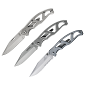 Gerber Stainless Steel Paraframe I Plain Edge, Paraframe II Serrated & Paraframe Mini Plain Edge Folding Knife Combo Image