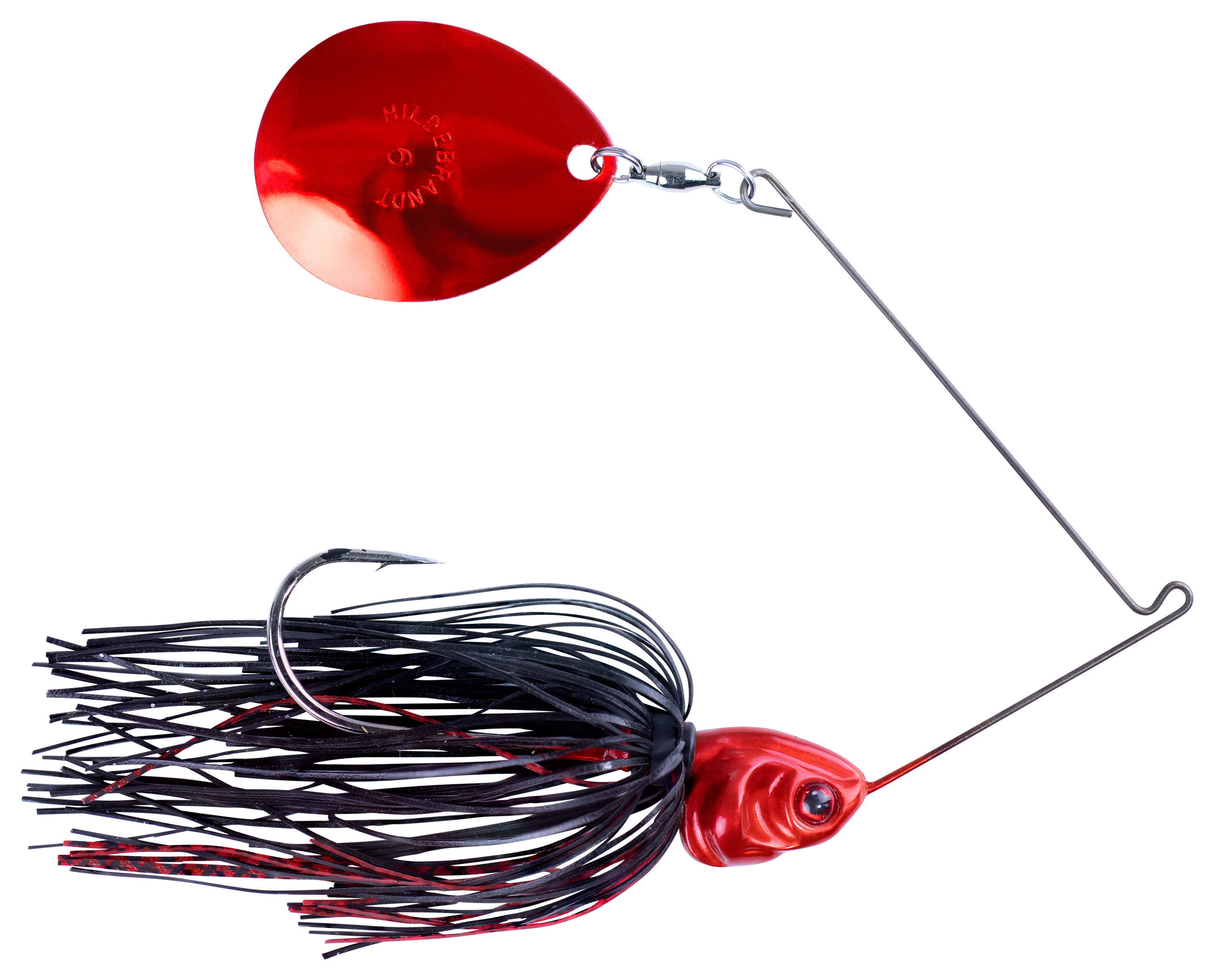 Booyah Covert Series Night Time Single-Colorado Spinnerbait - 3/4 oz. - Black & Red