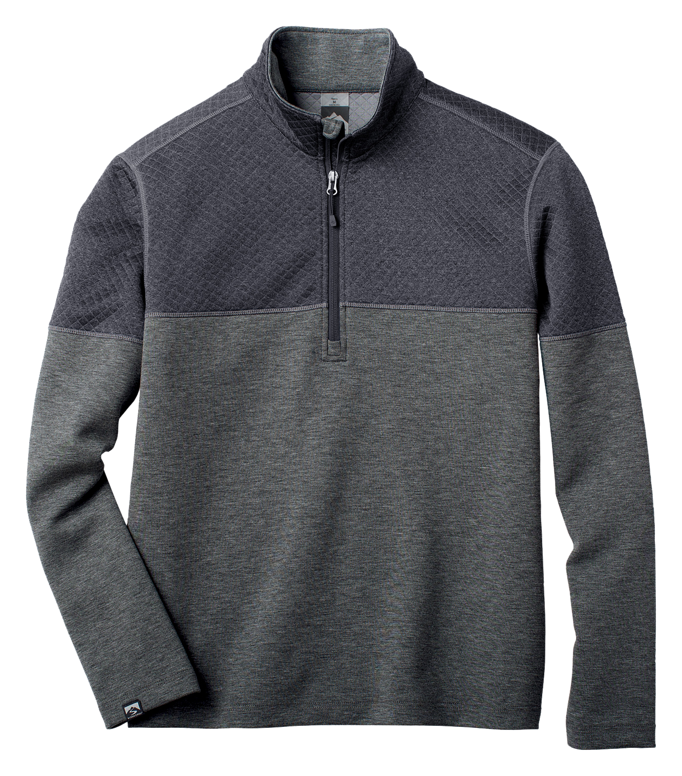 Image of Storm Creek Architect Diamond Fleece Long-Sleeve Pullover for Men - Gray - L