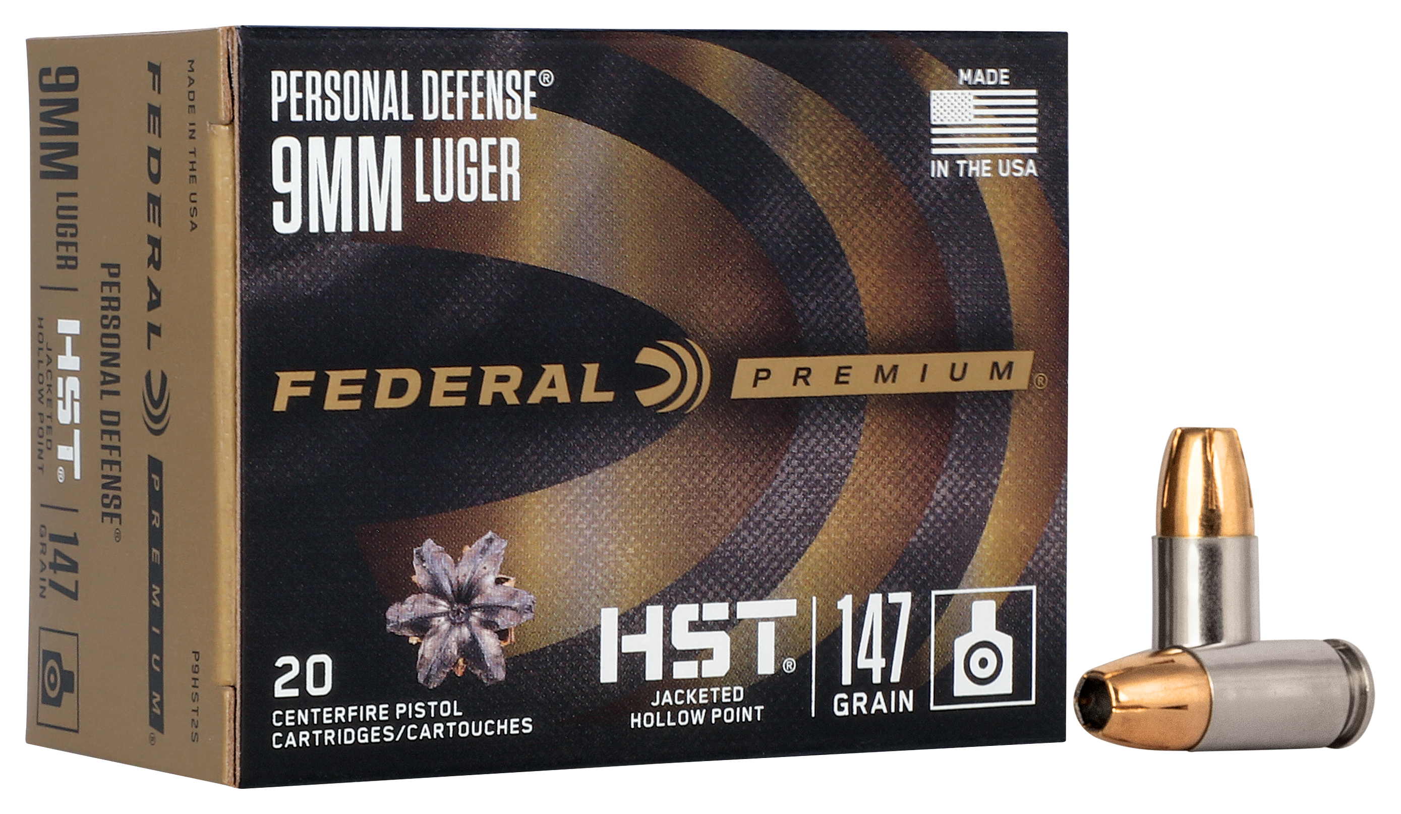 Federal Premium Personal Defense 9mm Luger 147 Grain HST Handgun Ammo