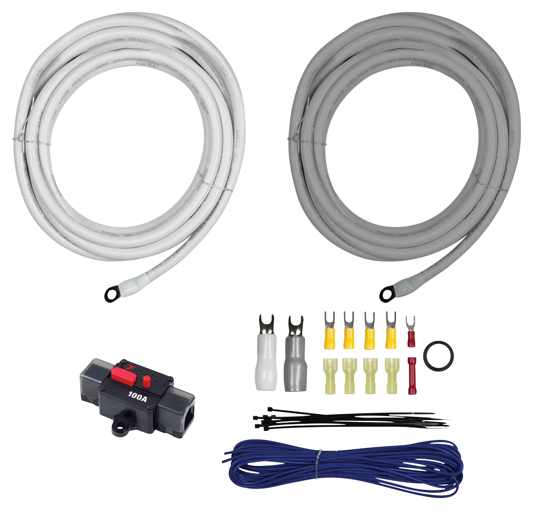 T-Spec v10 Marine AWG Kit with Circuit Breaker - 4 AWG amp install kit 20 f