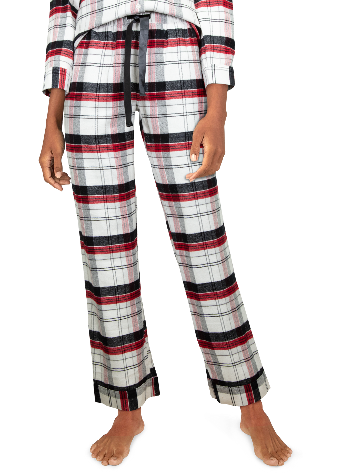 Natural Reflections Plaid Flannel Pajama Pants for Ladies - Cloud Dancer Pl