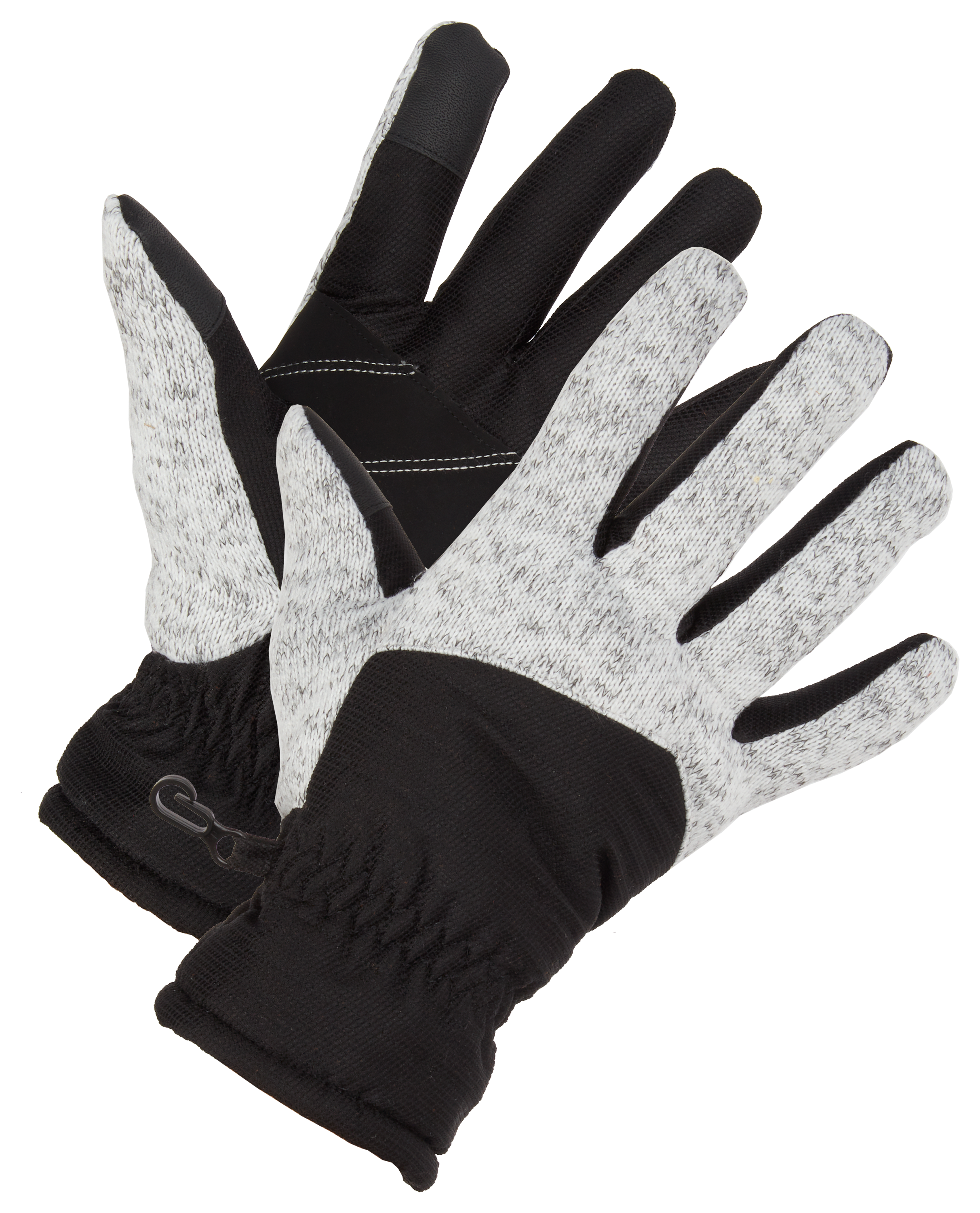 Natural Reflections Sweater-Knit Gloves for Ladies - Grey/Black - L/XL