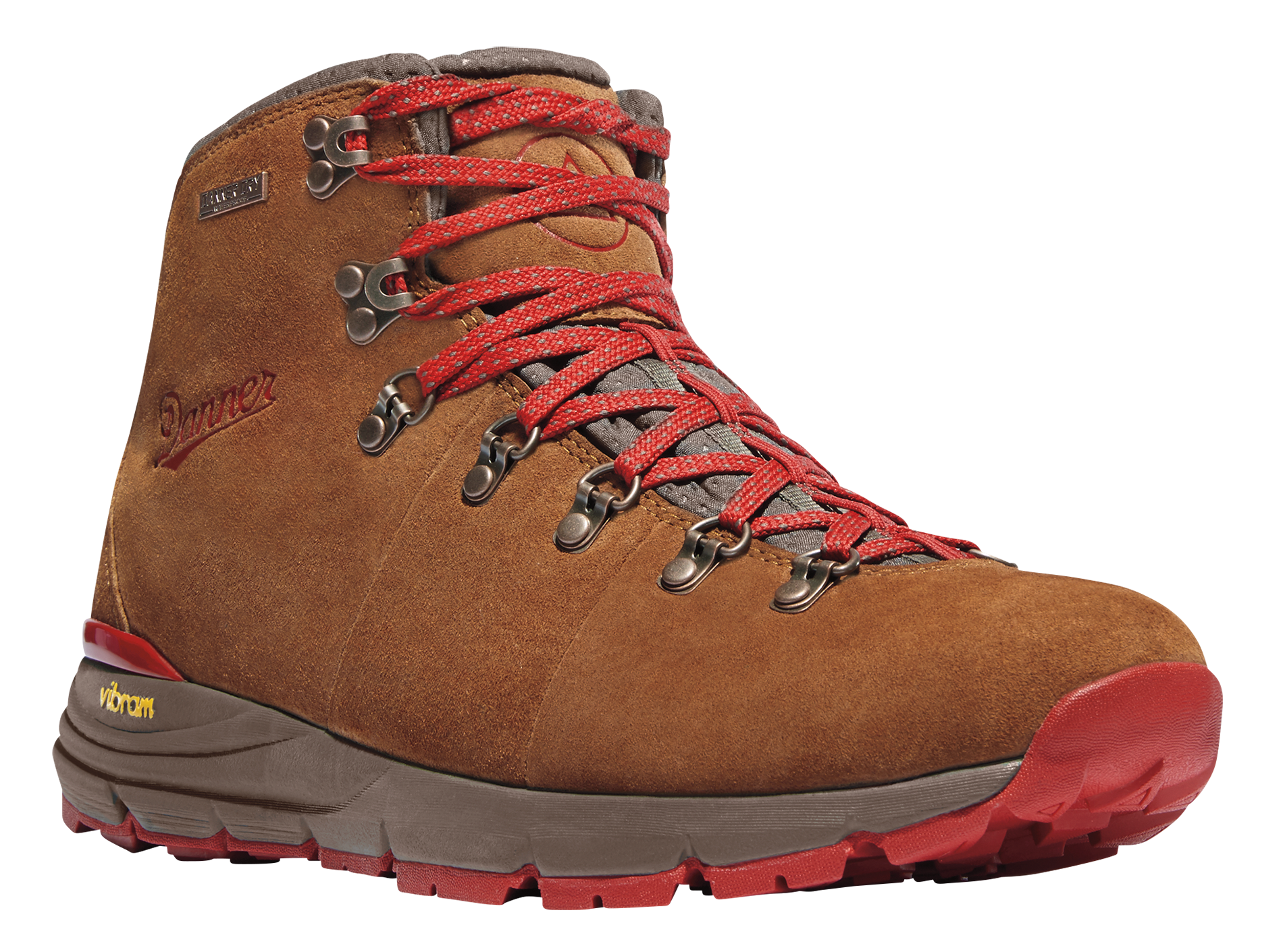 Image of Danner Mountain 600 Waterproof Hiking Shoes for Ladies - Brown/Red - 10.5M