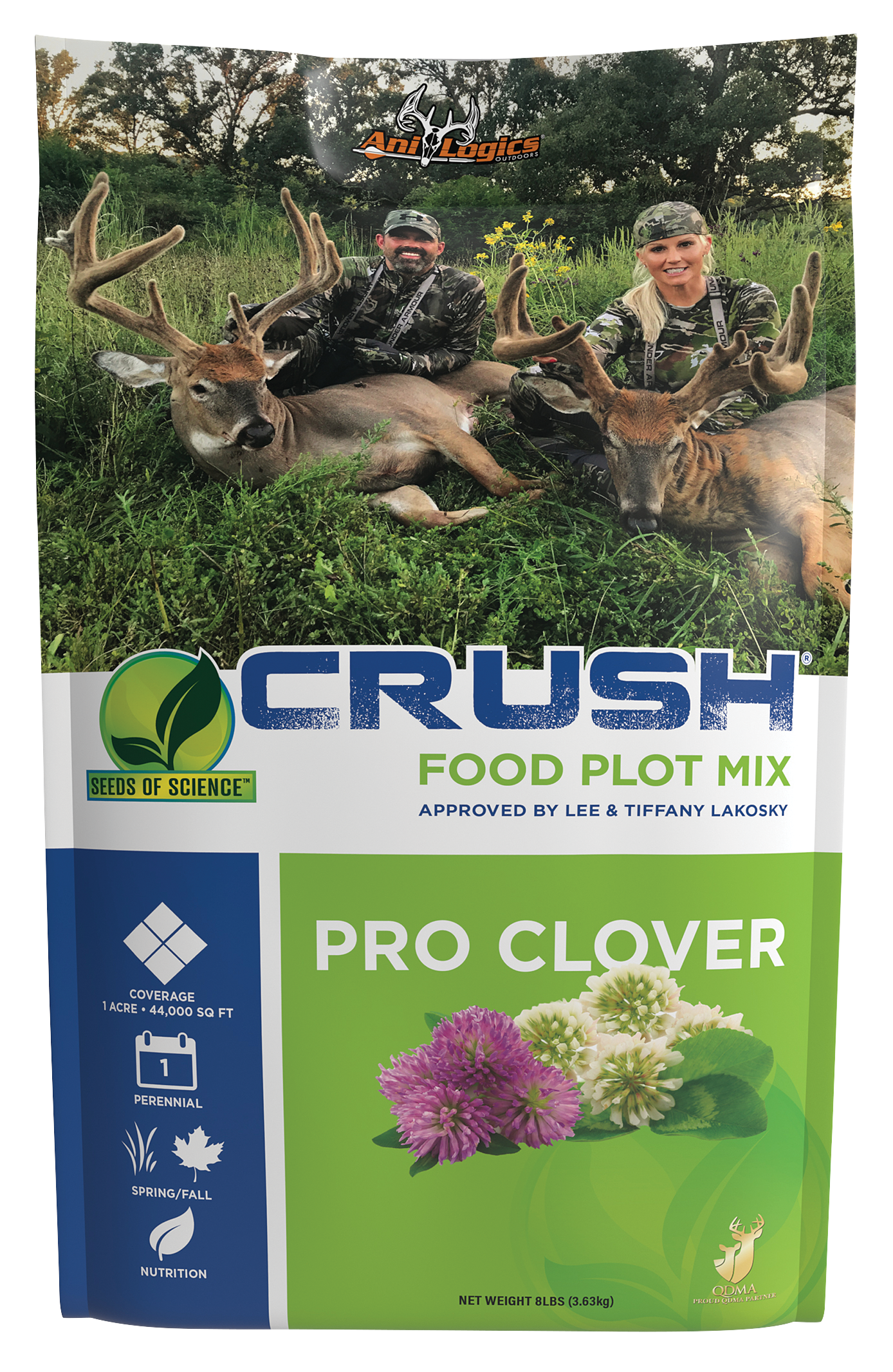 Ani-Logics CRUSH Pro Clover Food Plot Mix Deer Supplement - 8 lbs - 1 Acre