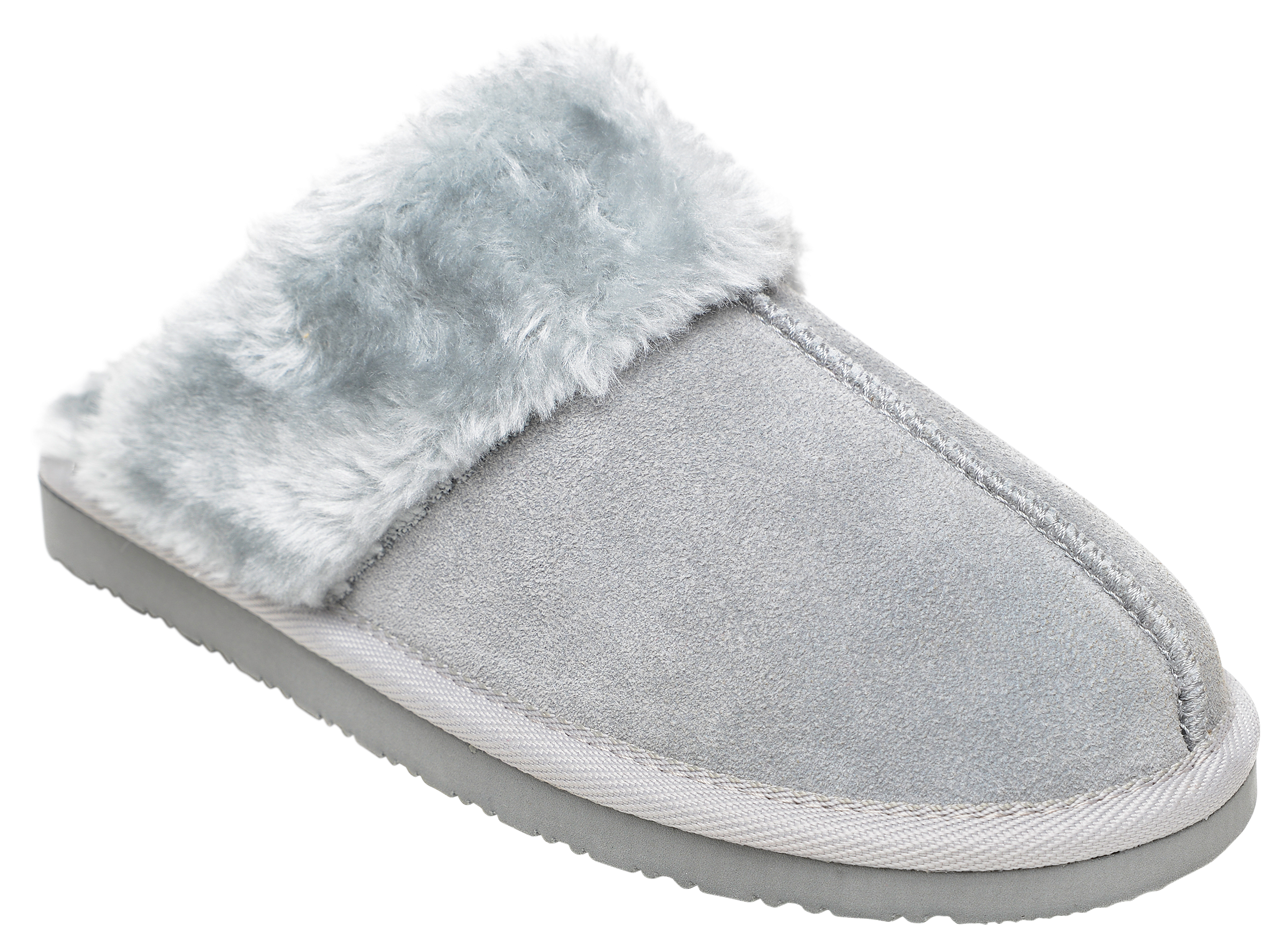 Minnetonka Moccasin Chesney Scuff Slippers for Ladies - Ice Grey - 10M