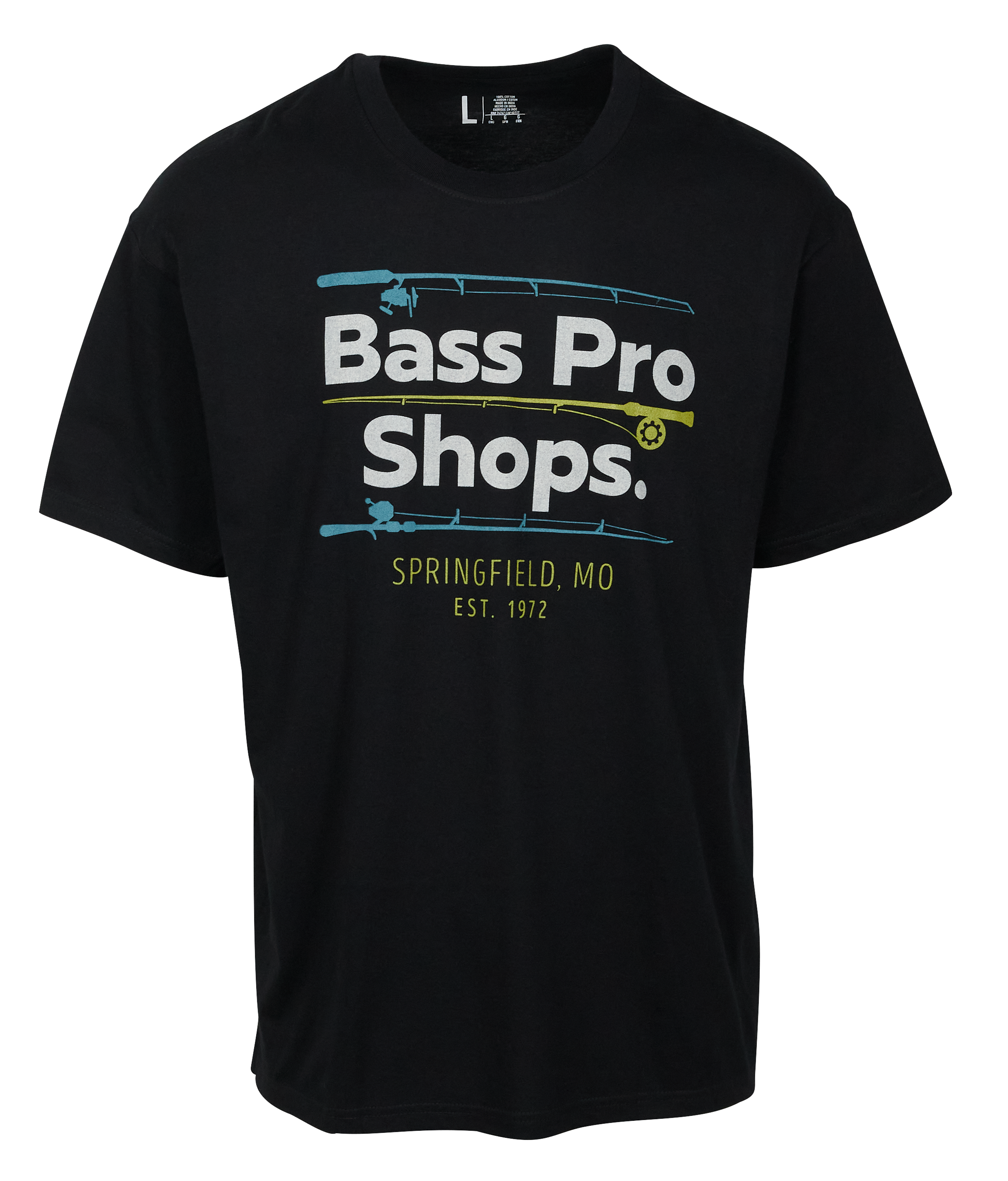 Image of Bass Pro Shops 3 Poles Short-Sleeve T-Shirt for Men - Black - XL