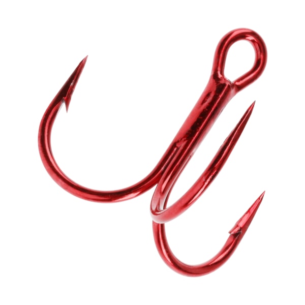 VMC Round-Bend Short-Shank Treble Hooks - 1 - Red
