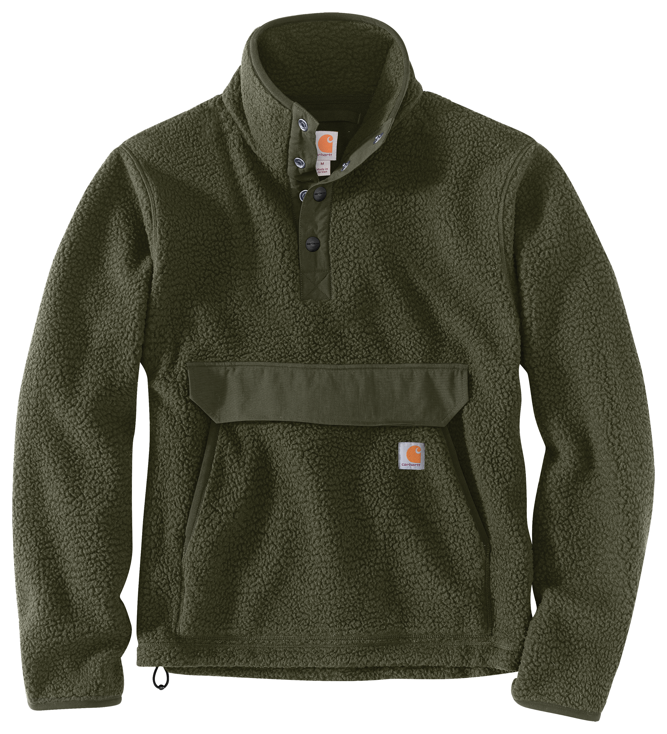 Image of Carhartt Relaxed Fit Fleece Pullover for Men - Basil Heather - M