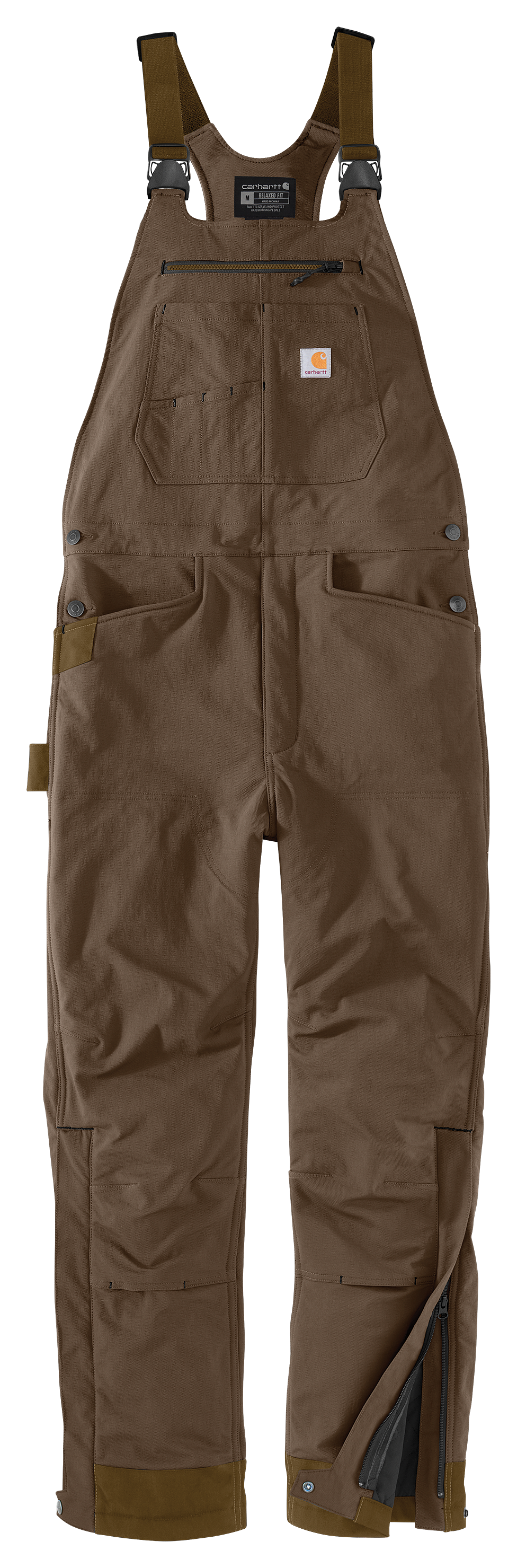 Image of Carhartt Super Dux Relaxed Fit Insulated Bib Overalls for Men - Coffee