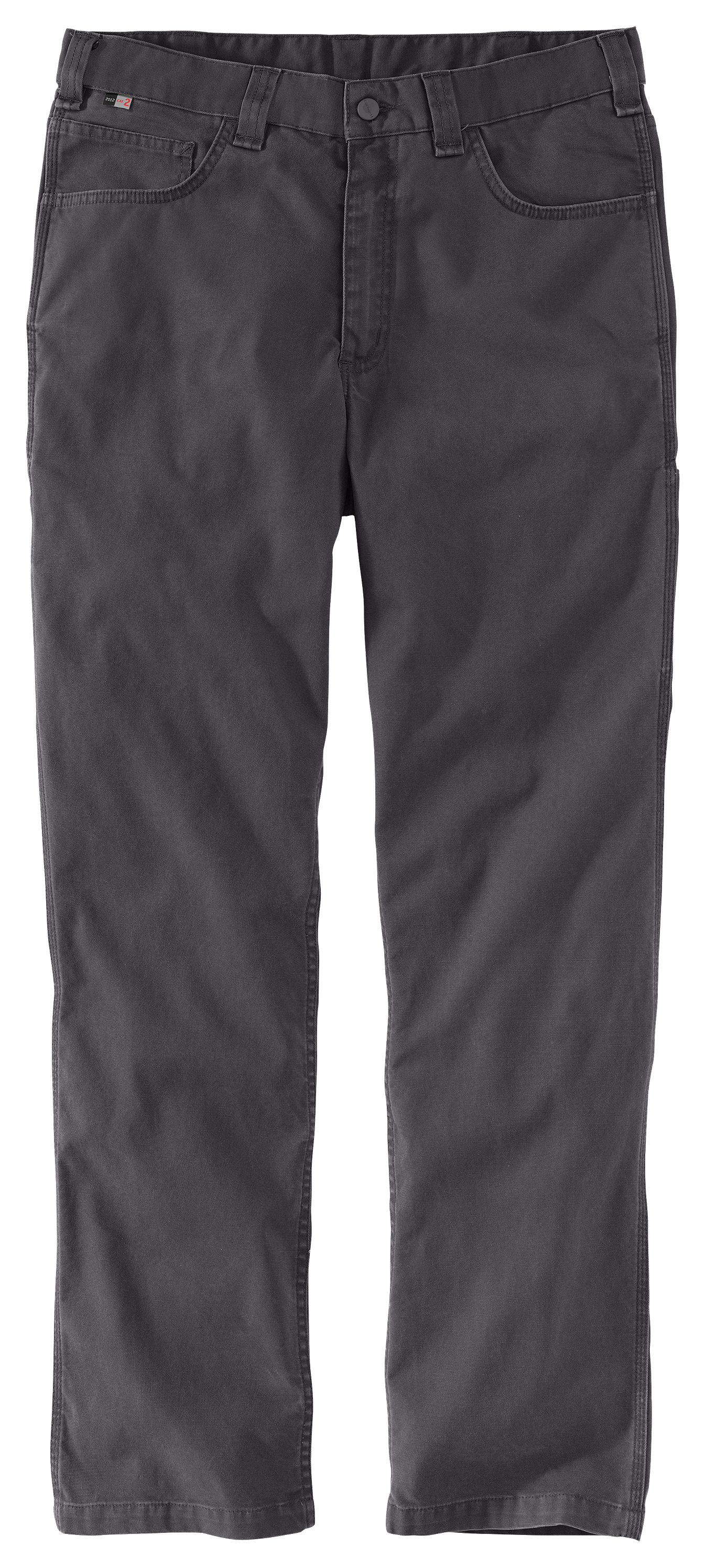 Image of Carhartt Flame-Resistant Rugged Flex Relaxed Fit Canvas 5-Pocket Work Pants for Men - Shadow - 34x30