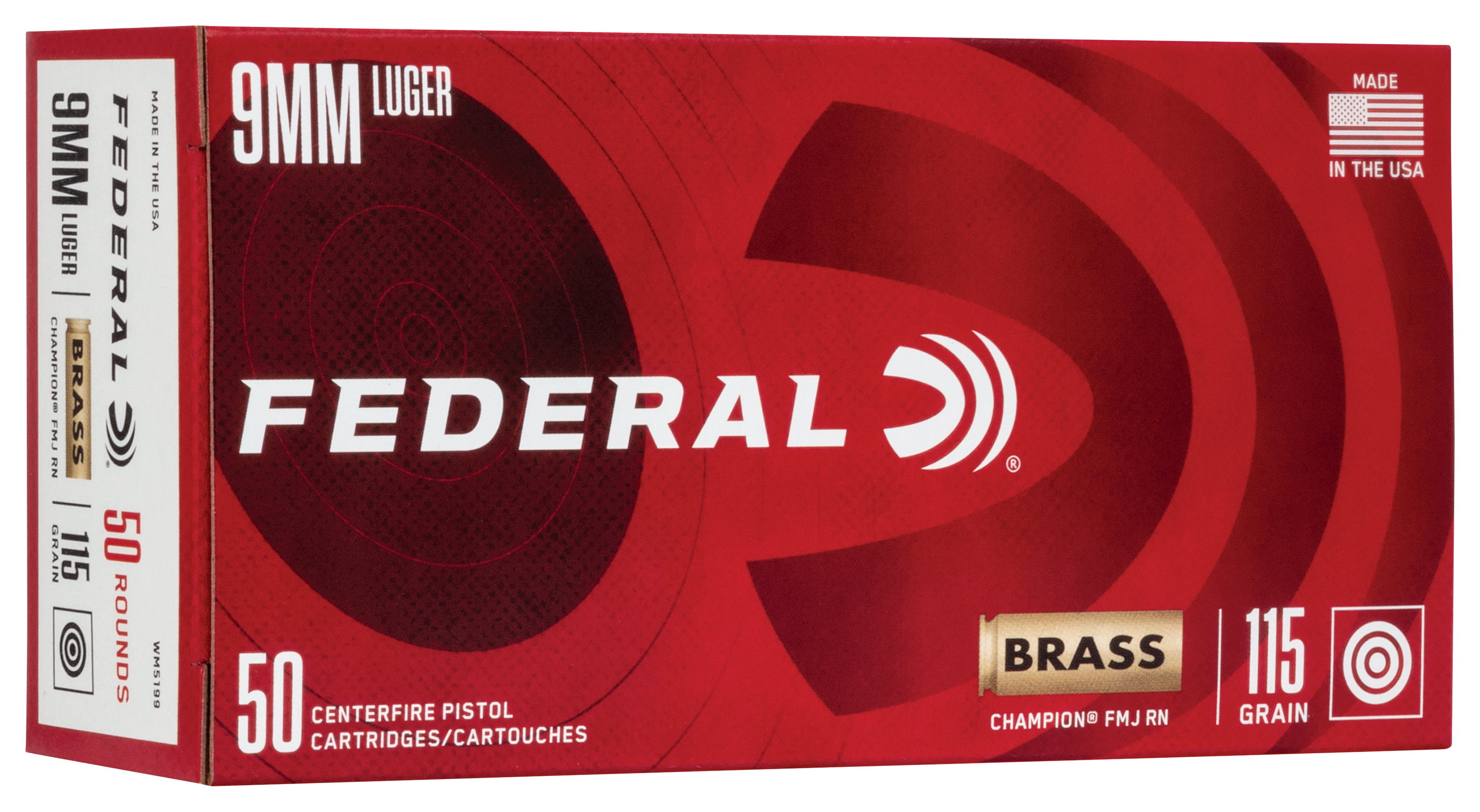 Federal Champion Brass 9mm Luger 115 Grain Centerfire Handgun Ammo |  Cabela's