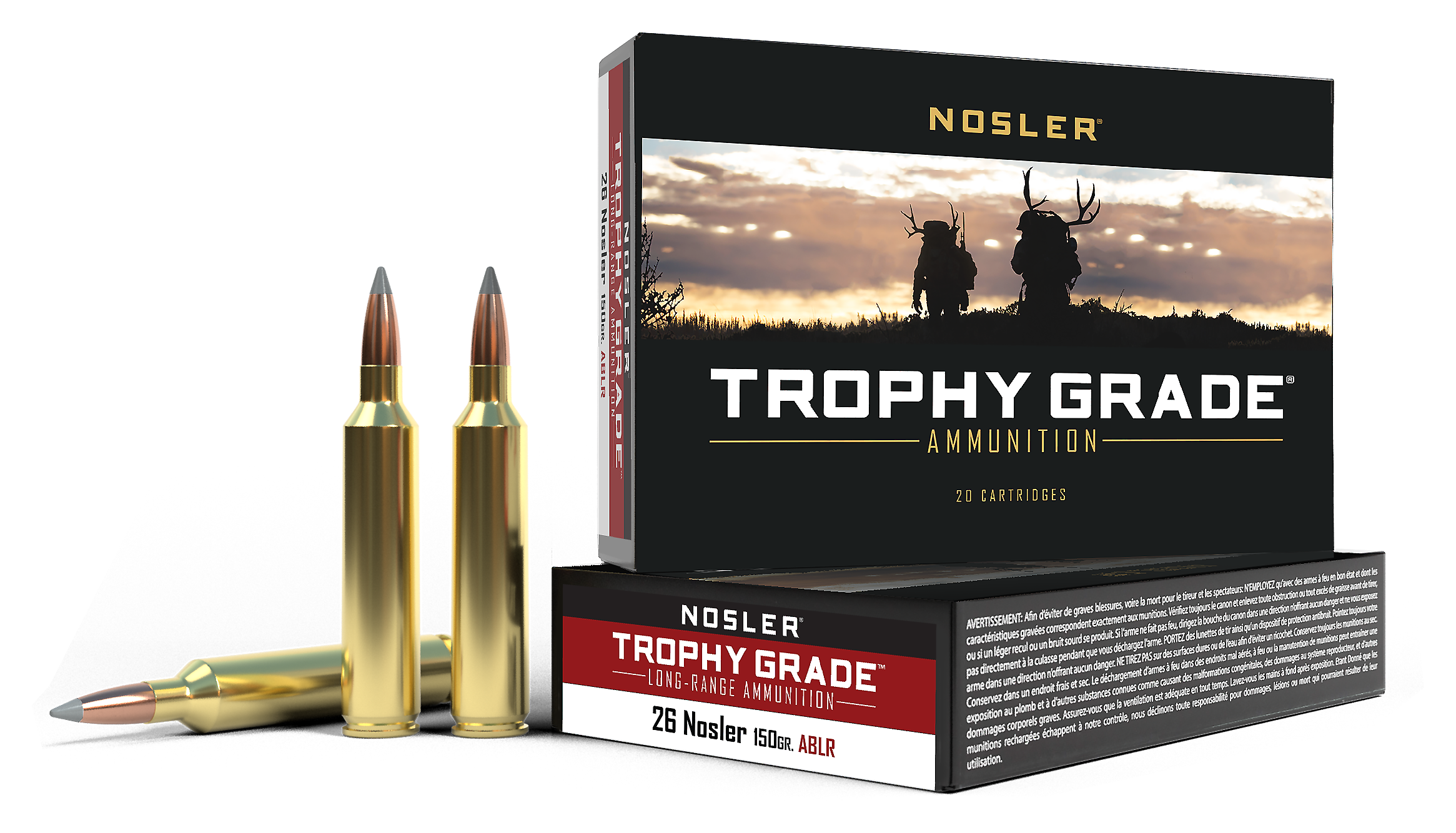 Image of Nosler Trophy Grade .26 Nosler 150 Grain Long-Range Centerfire Rifle Ammo