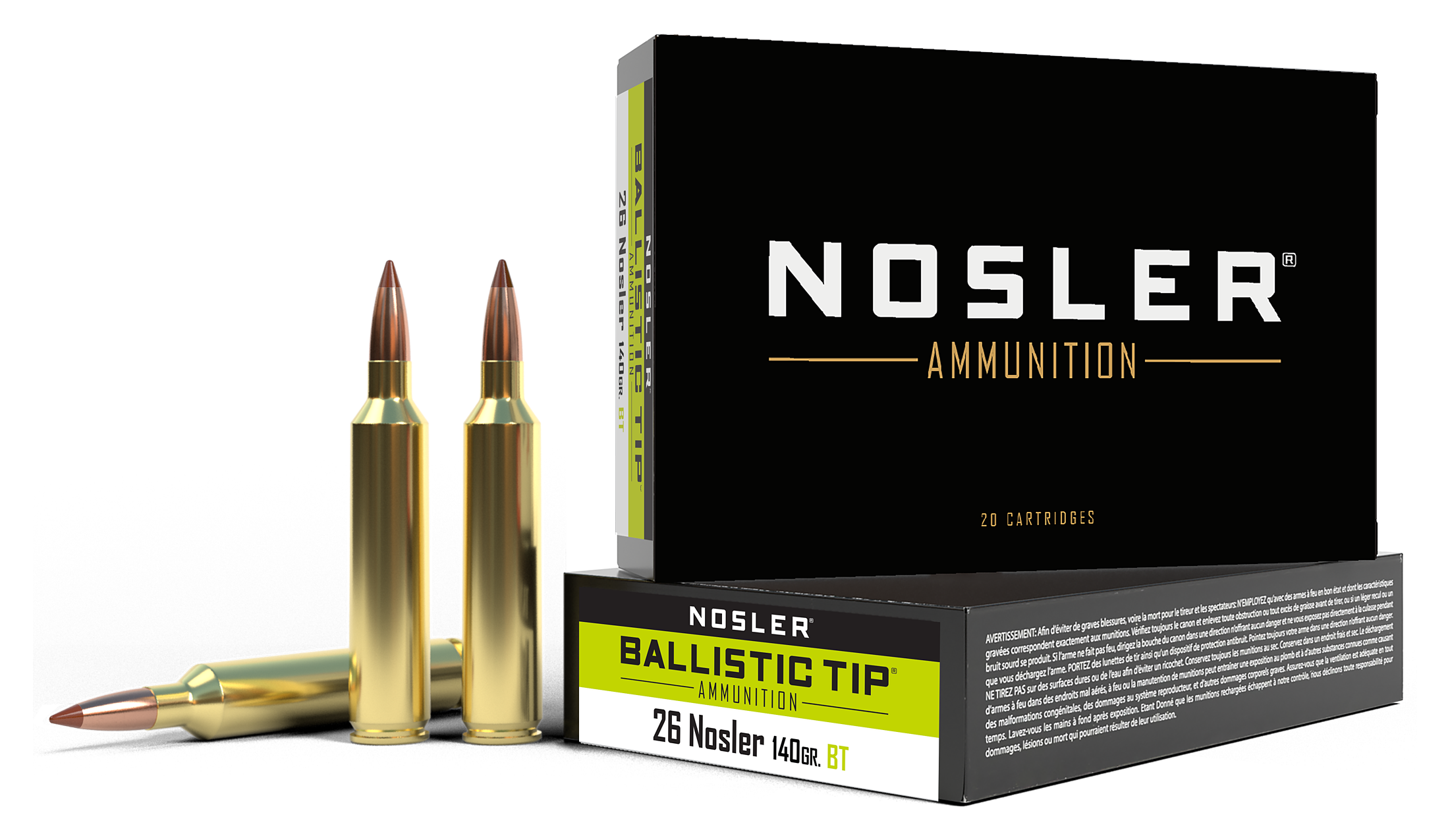Nosler Ballistic Tip .26 Nosler 140 Grain Rifle Ammo
