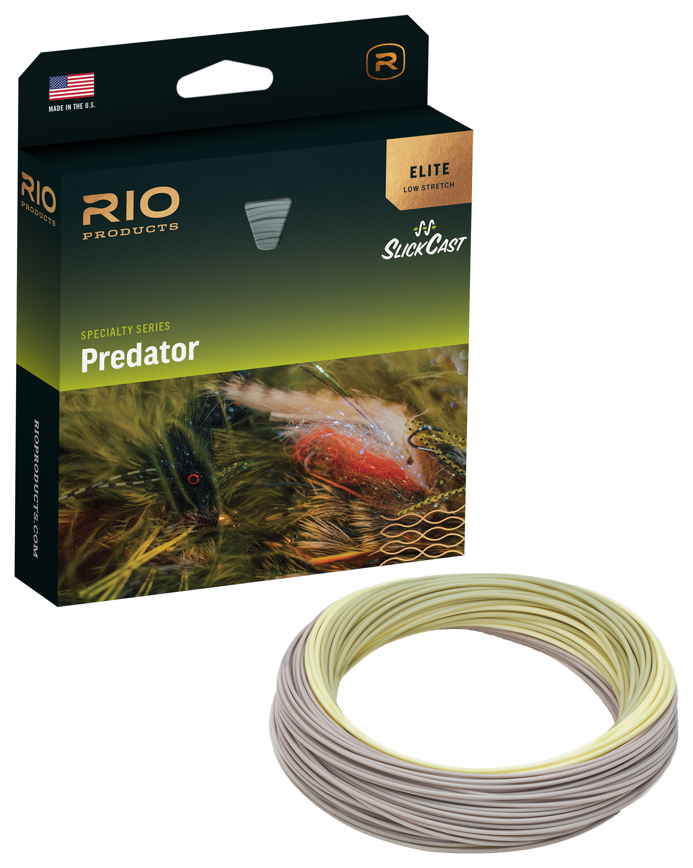 Image of RIO Elite Predator Fly Line - Olive/Yellow/Beige - 6