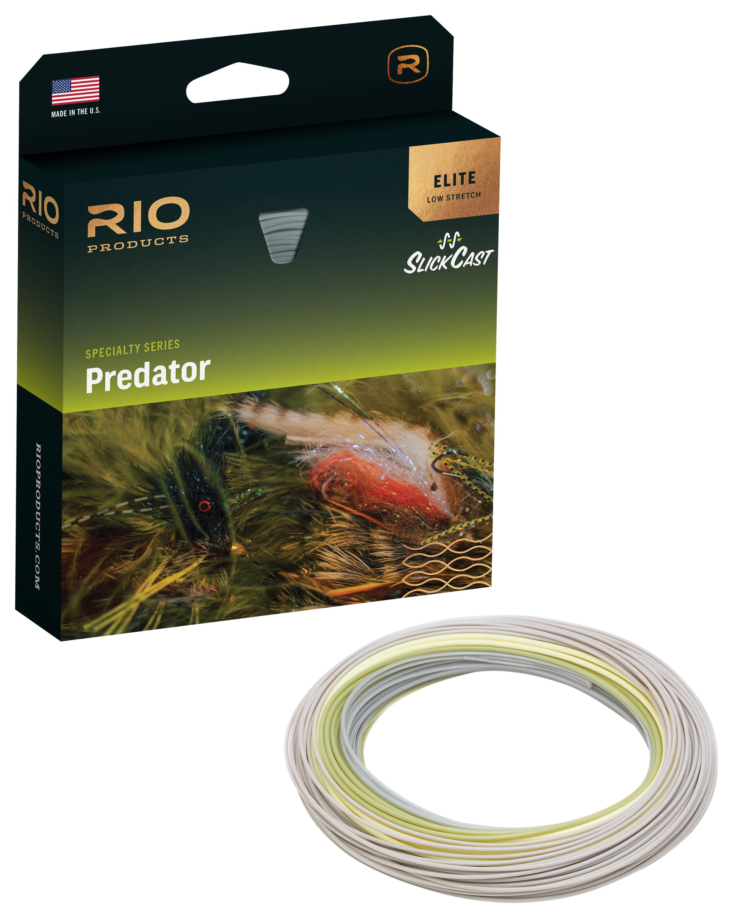 Image of RIO Elite Predator Fly Line - Gray/Camo/Yellow/Beige - 7