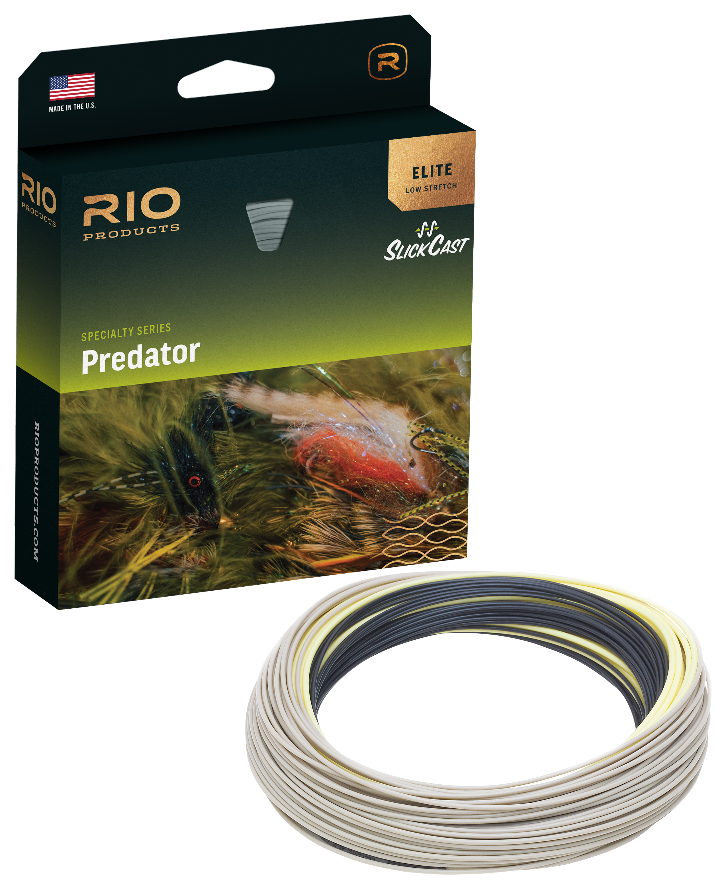 Image of RIO Elite Predator Fly Line - Black/Yellow/Beige - 10