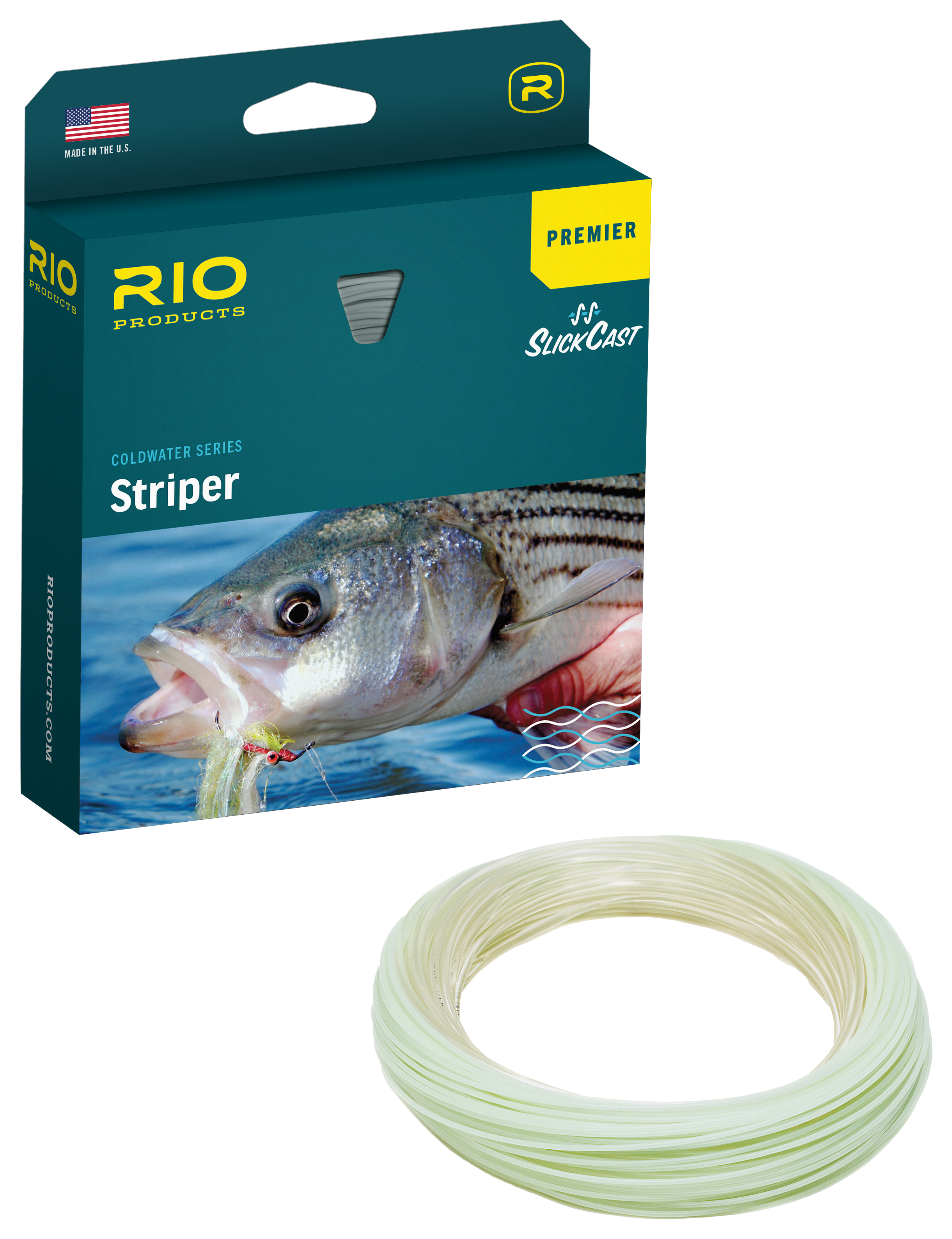 Image of RIO Premier Striper Fly Line - Clear/Lumalux Green - 8