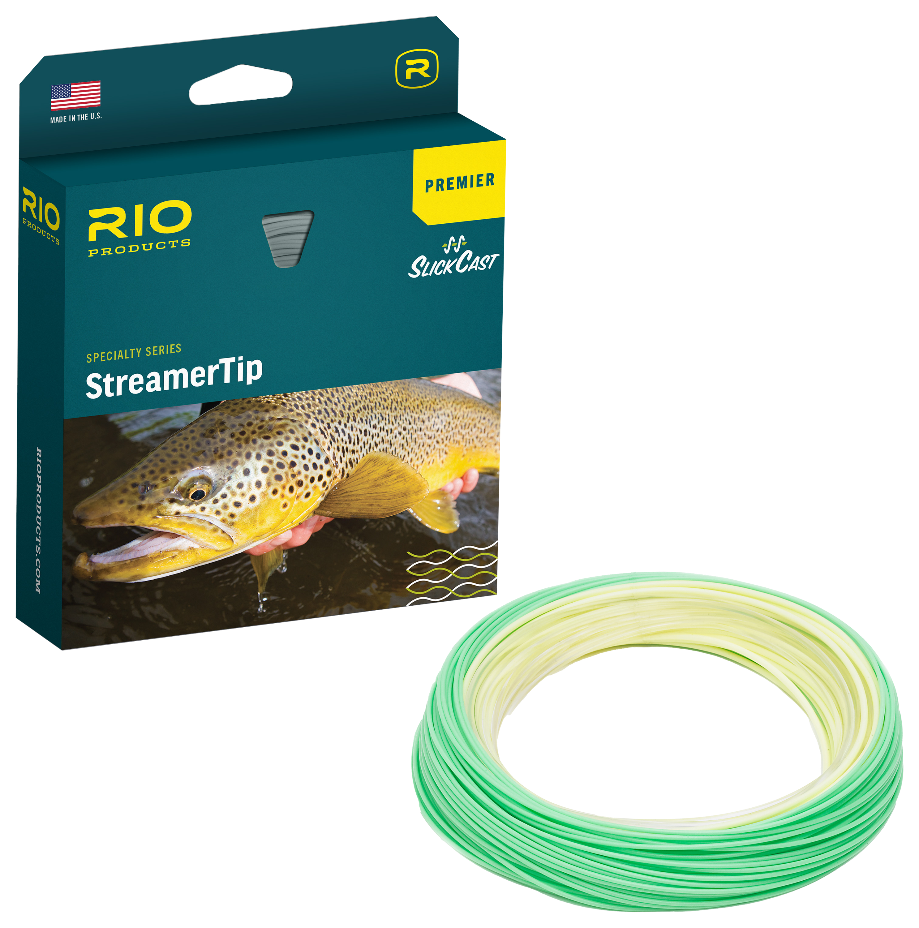 Image of RIO Premier StreamerTip Fly Line - Clear/Yellow/Pale Green - 8