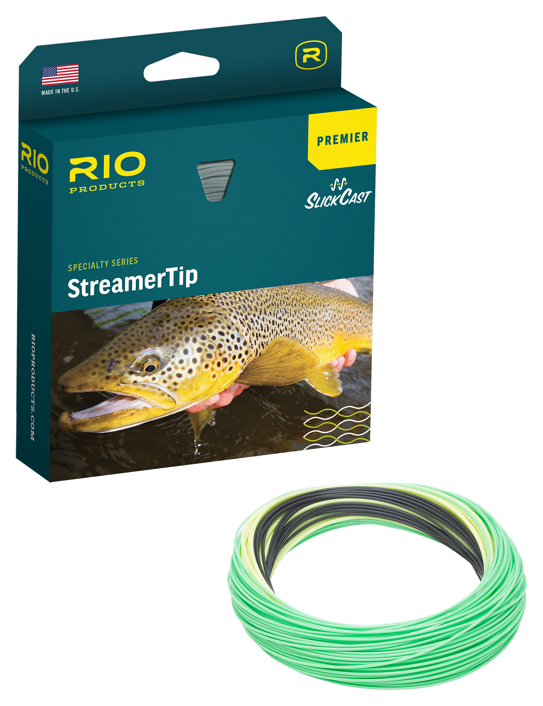 Image of RIO Premier StreamerTip Fly Line - Black/Yellow/Pale Green - 6