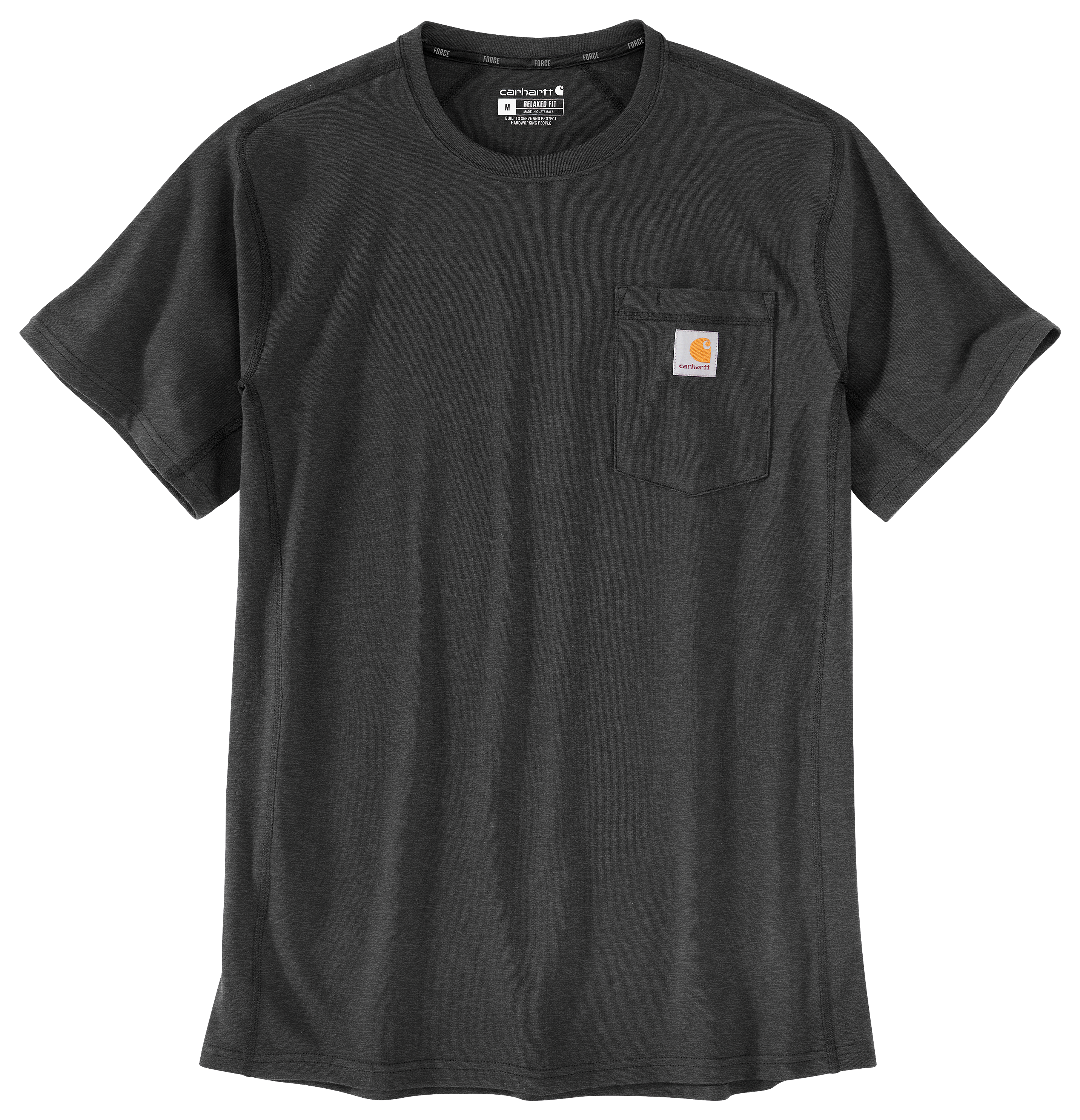 Image of Carhartt Force Relaxed-Fit Midweight Pocket Short-Sleeve T-Shirt for Men - Carbon Heather - 4XL