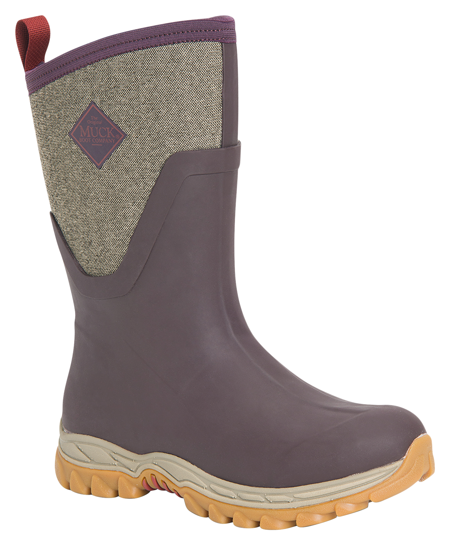 Image of The Original Muck Boot Company Arctic Sport II Mid Rubber Boots for Ladies - Wine Tasting/Herringbone - 6M