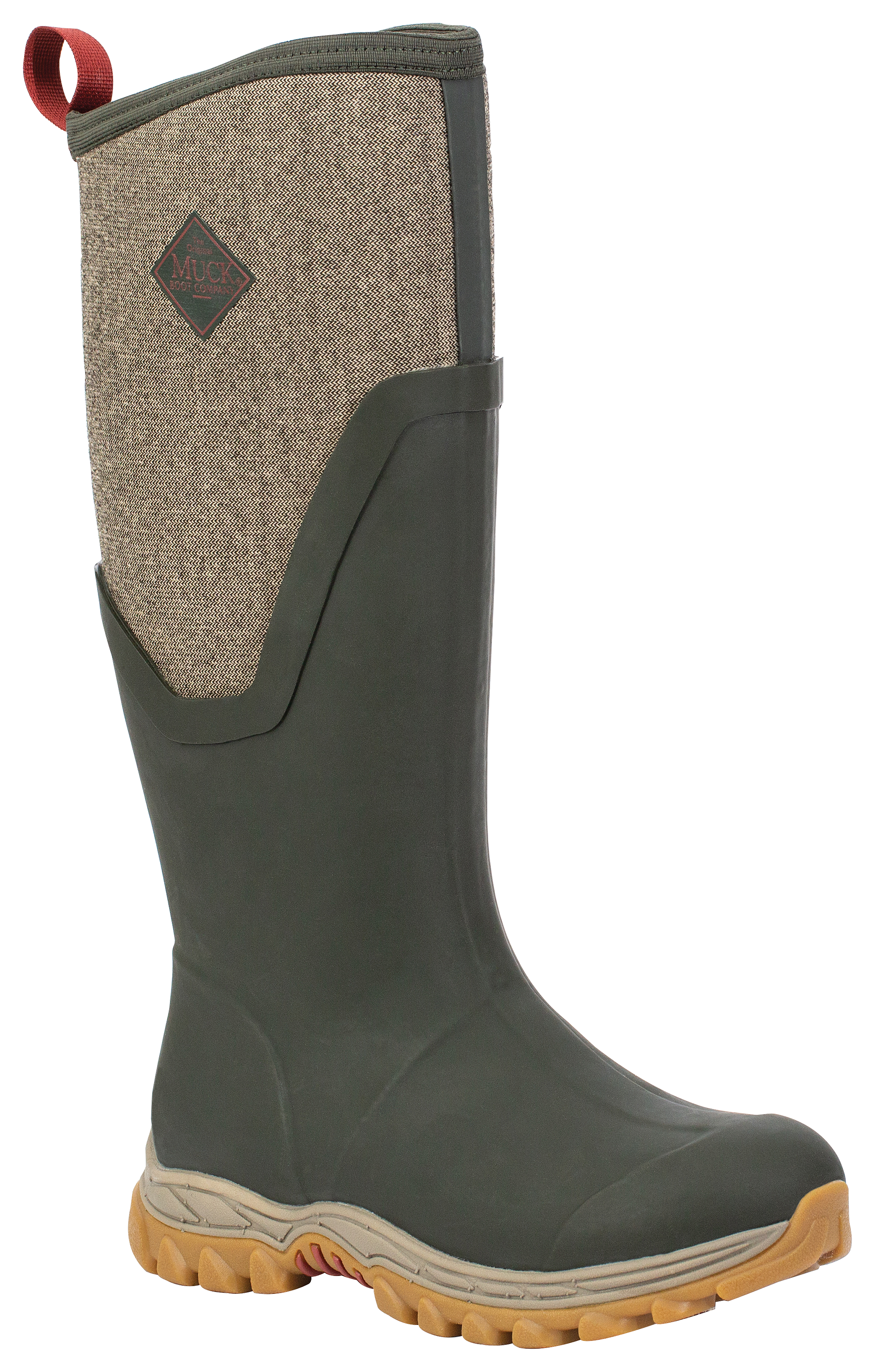 Image of The Original Muck Boot Company Arctic Sport II Tall Rubber Boots for Ladies - Dark Olive/Herringbone - 6M