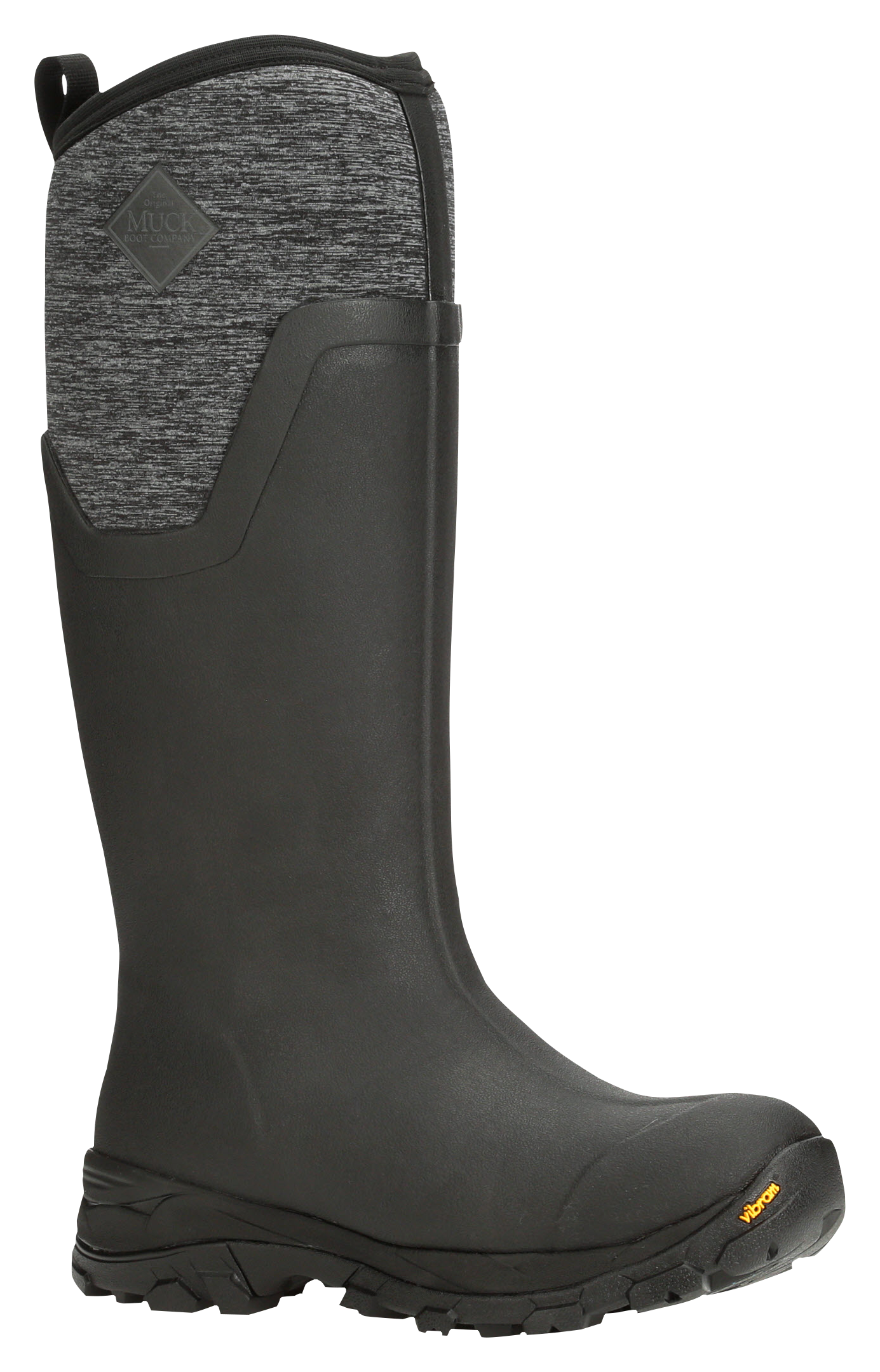 Image of The Original Muck Boot Company Arctic Ice Tall Rubber Boots with Arctic Grip A.T. for Ladies - Black/Jersey Heather - 6M