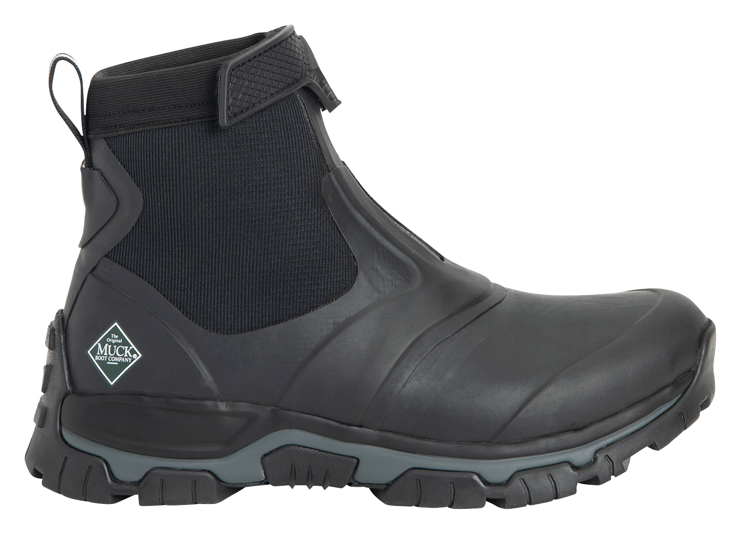 Image of The Original Muck Boot Company Apex Mid Zip Rubber Boots for Men - Black/Grey - 11M