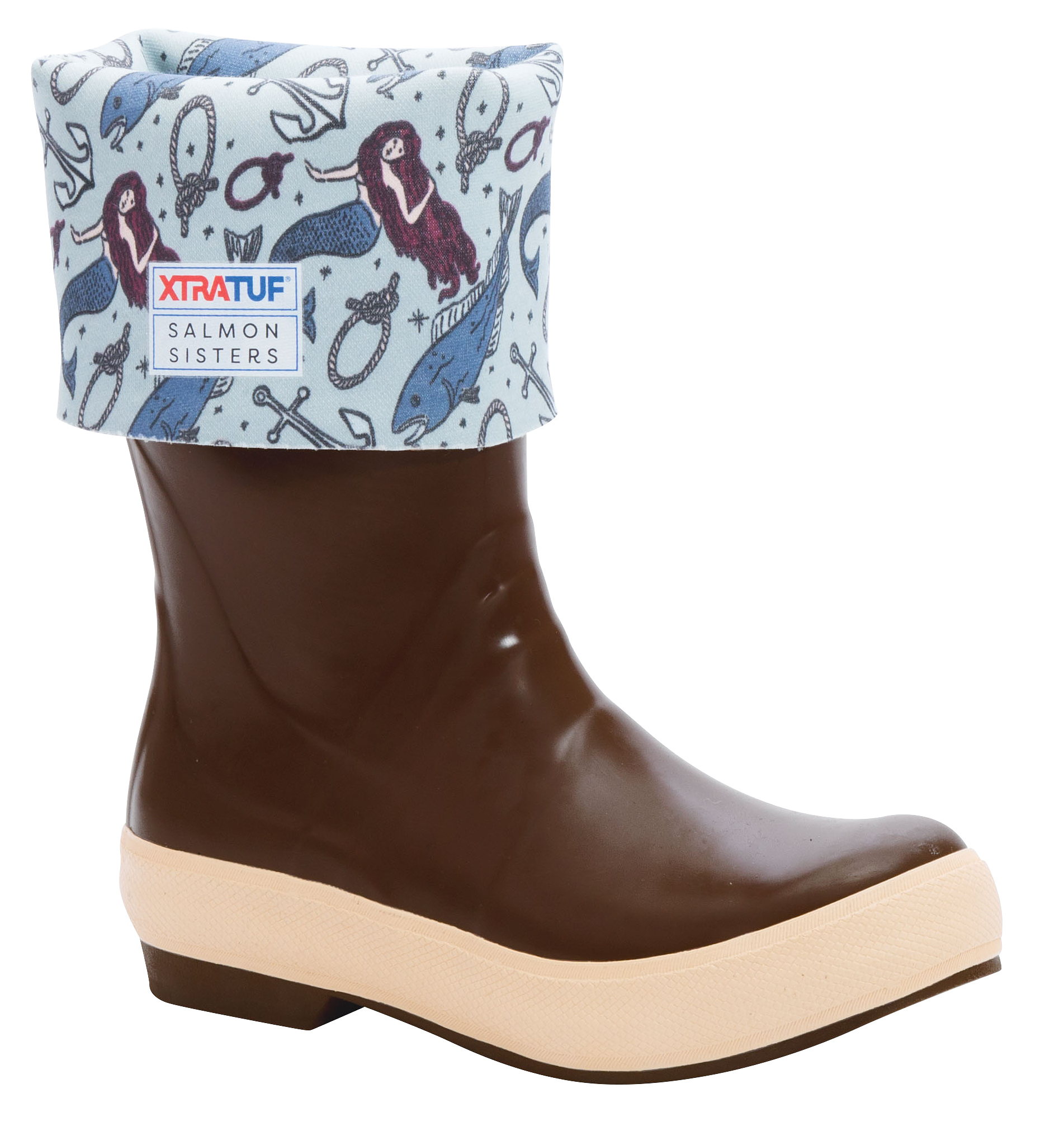 Xtratuf Salmon Sisters Legacy Rubber Boots for Ladies - Blue Mermaid/Brown  - 100033754-3220981 - Shoes Designed specifically for women, the Xtratuf® Sal sku 100033754-3220981