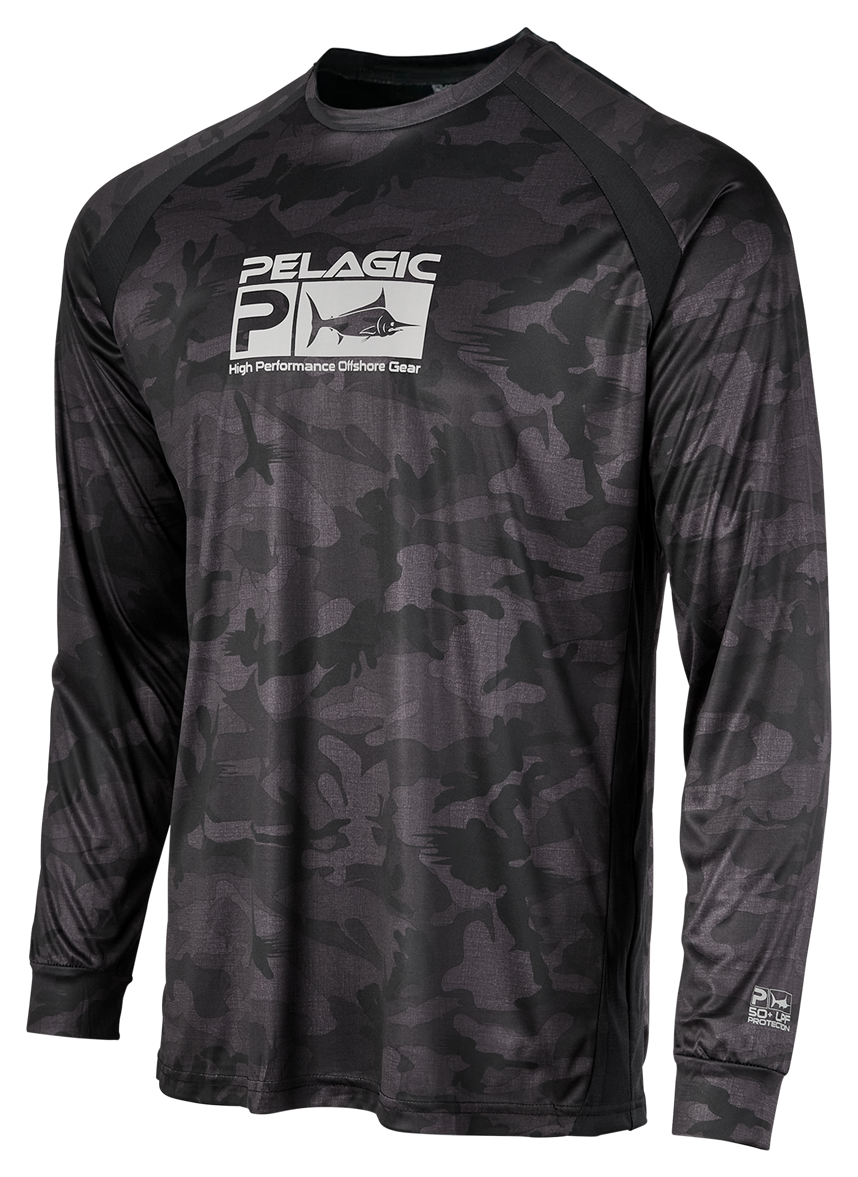 Pelagic Vaportek Performance Fishing Long-Sleeve Shirt for Men - Black Camo - XL