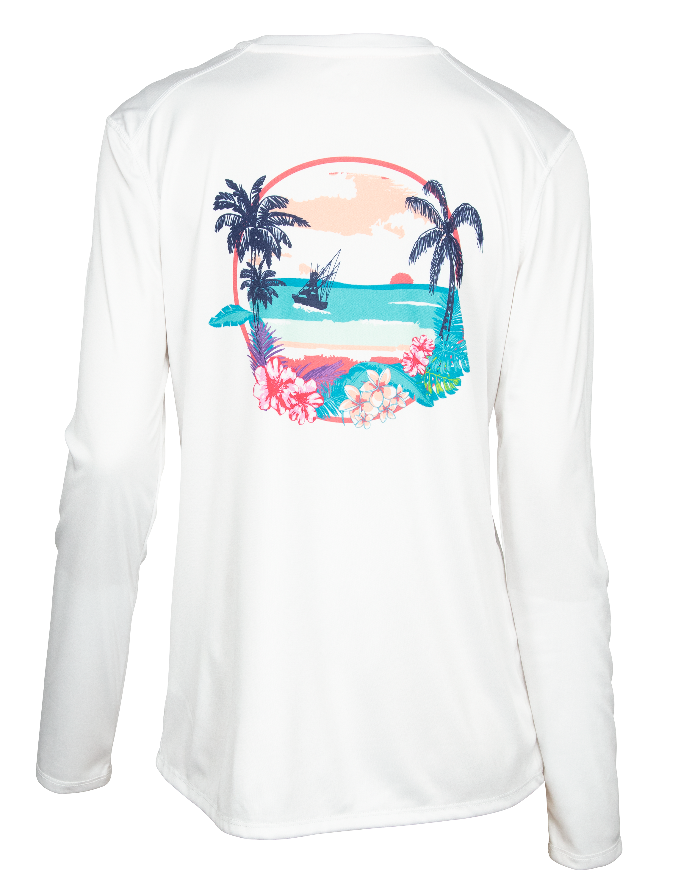 World Wide Sportsman Angler Beach Graphic Long-Sleeve T-Shirt for Ladies - Bright White - M product image