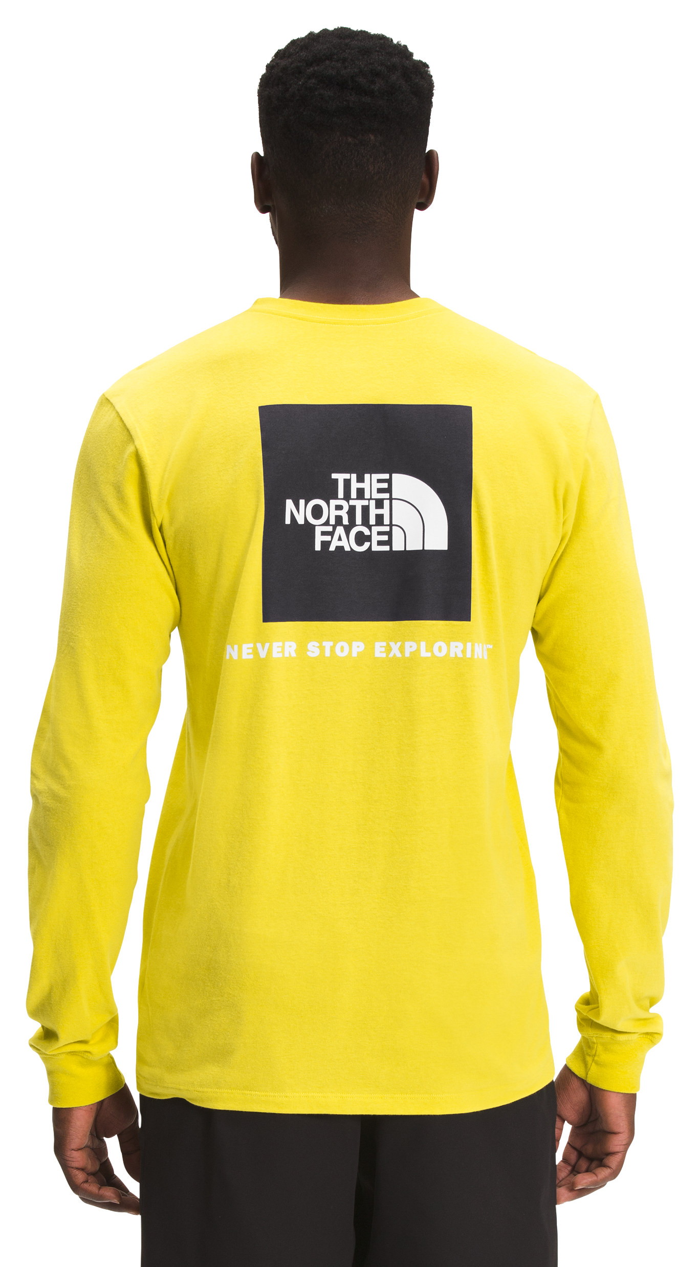 The North Face Box NSE Long-Sleeve Shirt for Men - Acid Yellow/TNF Black - L