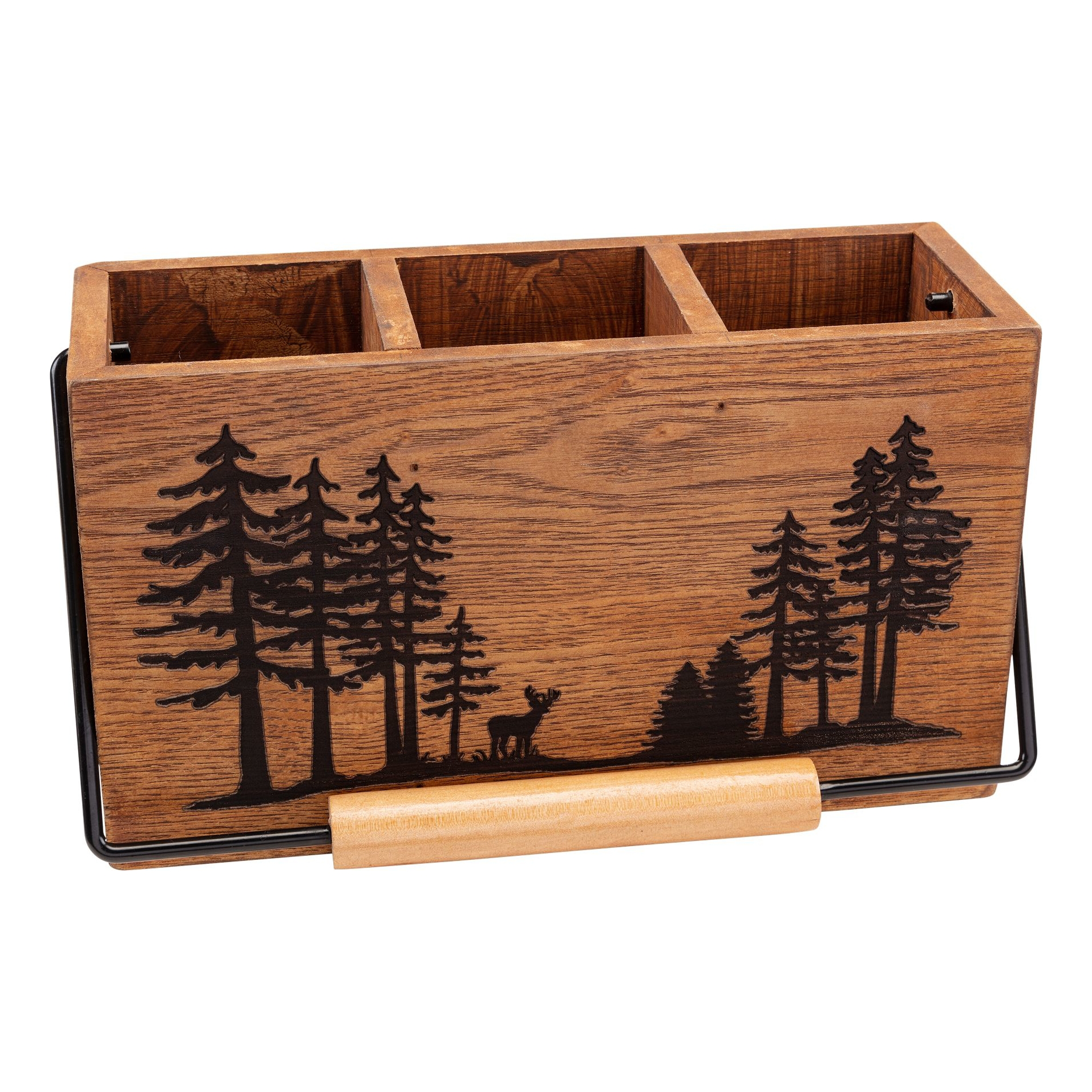 WHITE RIVER HOME Deer Flatware Caddy
