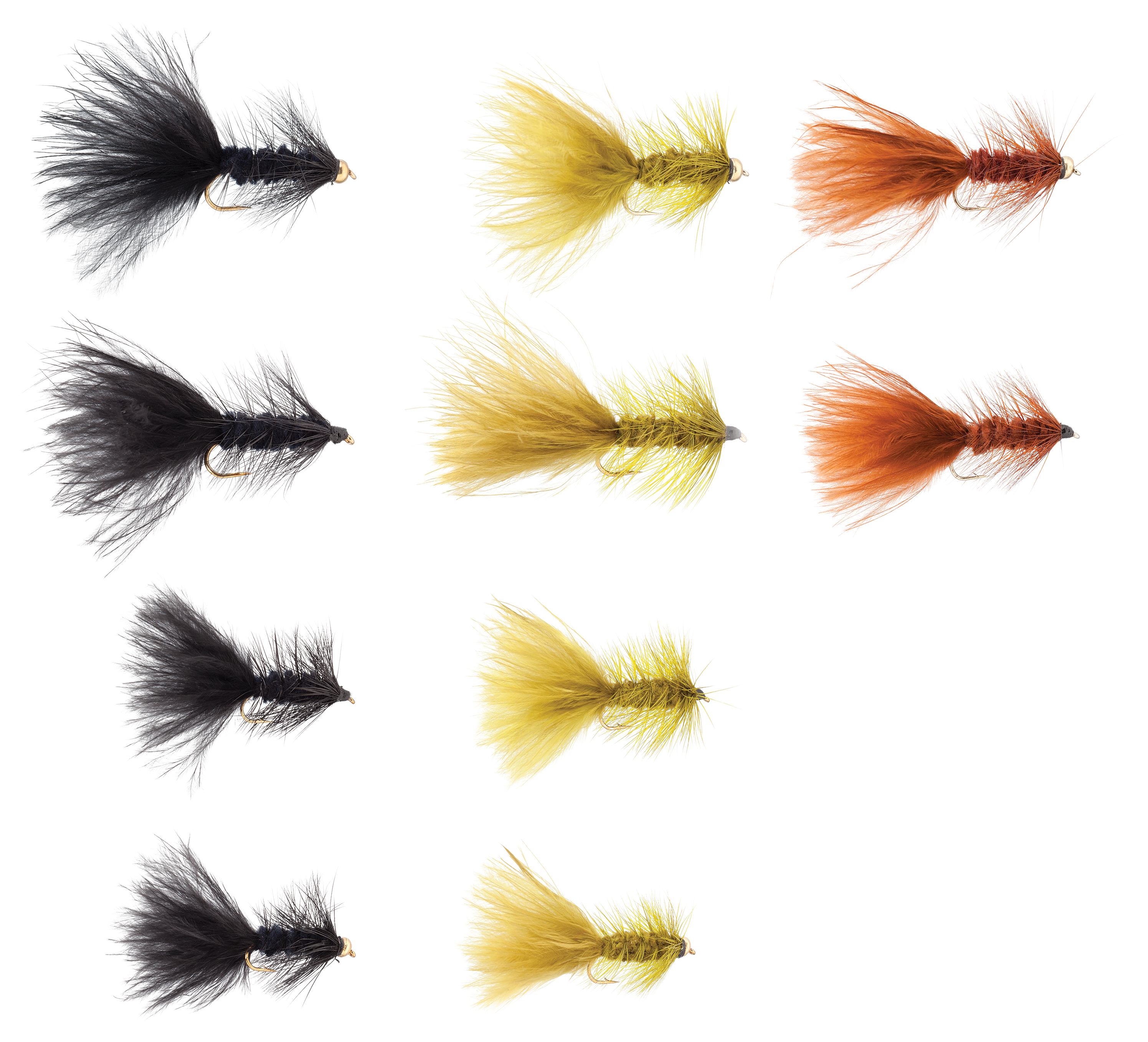 WHITE RIVER FLY SHOP 10-Piece Classic Woolly Bugger Fly Assortment