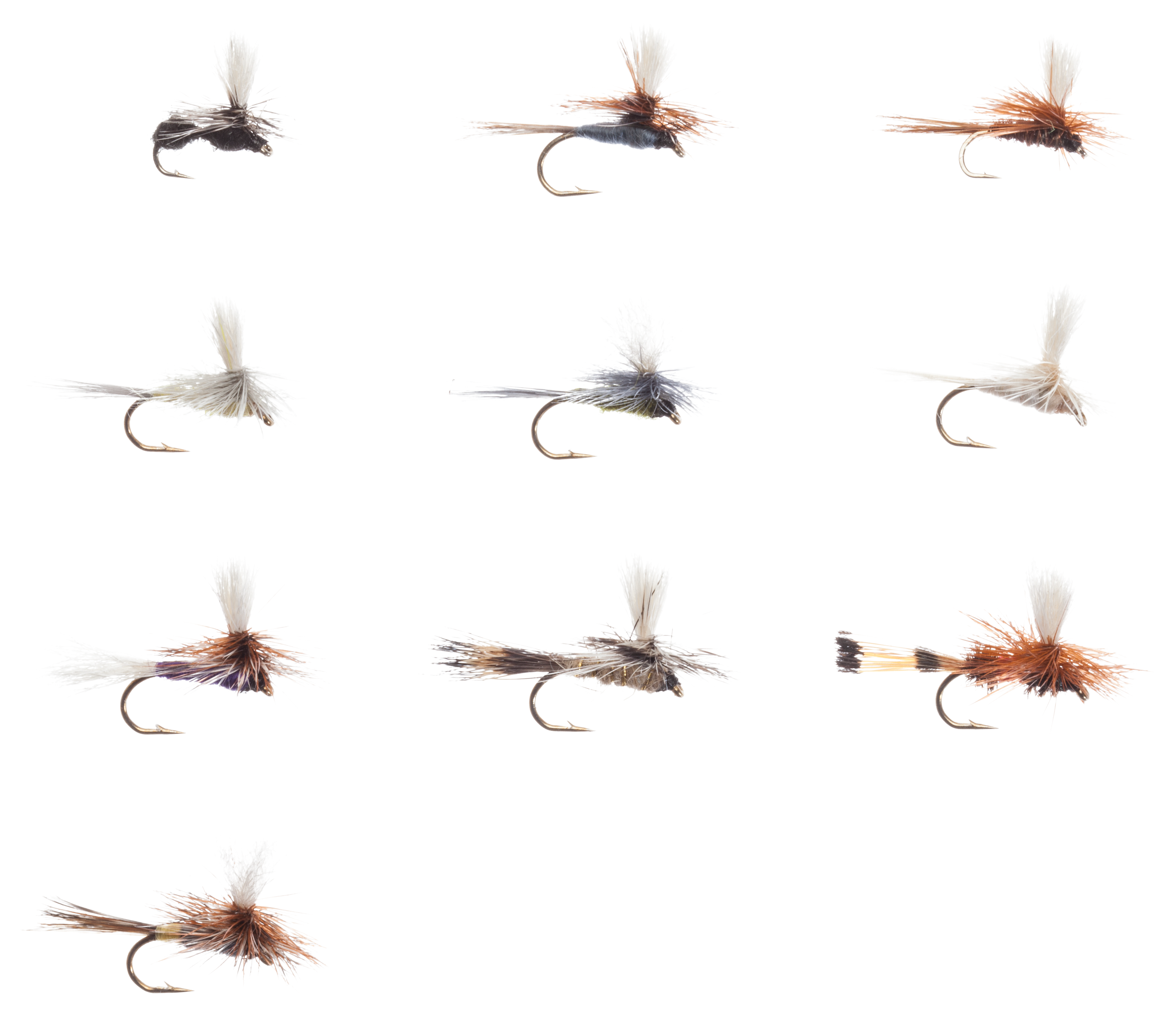 WHITE RIVER FLY SHOP 10-Piece Classic Parachute Fly Assortment