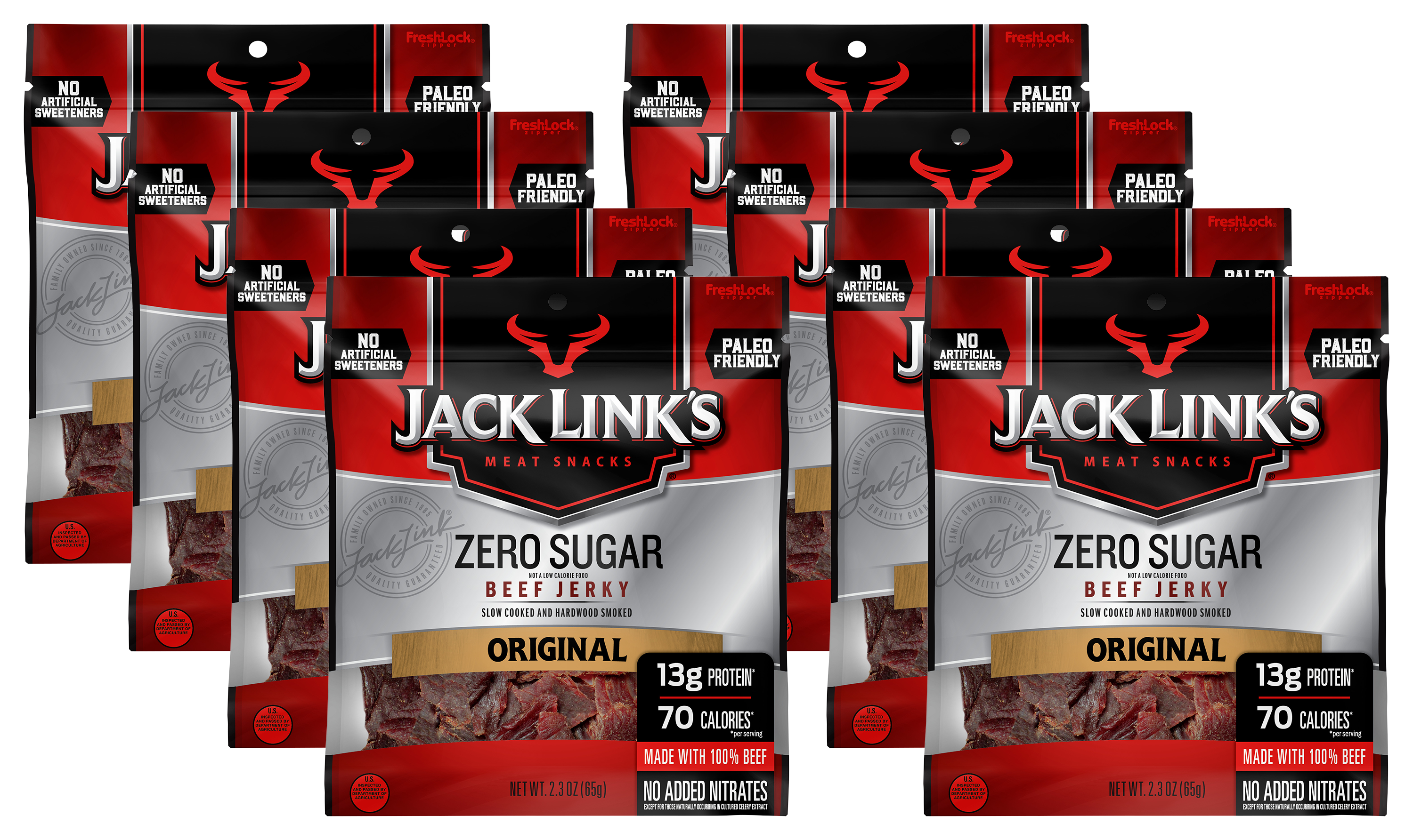 Jack Link's Zero Sugar Original Beef Jerky - 2.3 oz./8-Pack