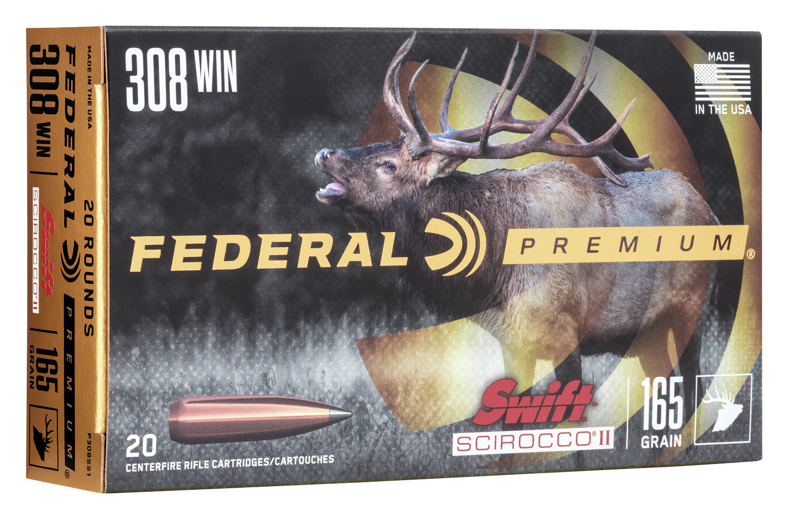 Federal Premium .308 Winchester 165 Grain Swift Scirocco II Rifle Ammo