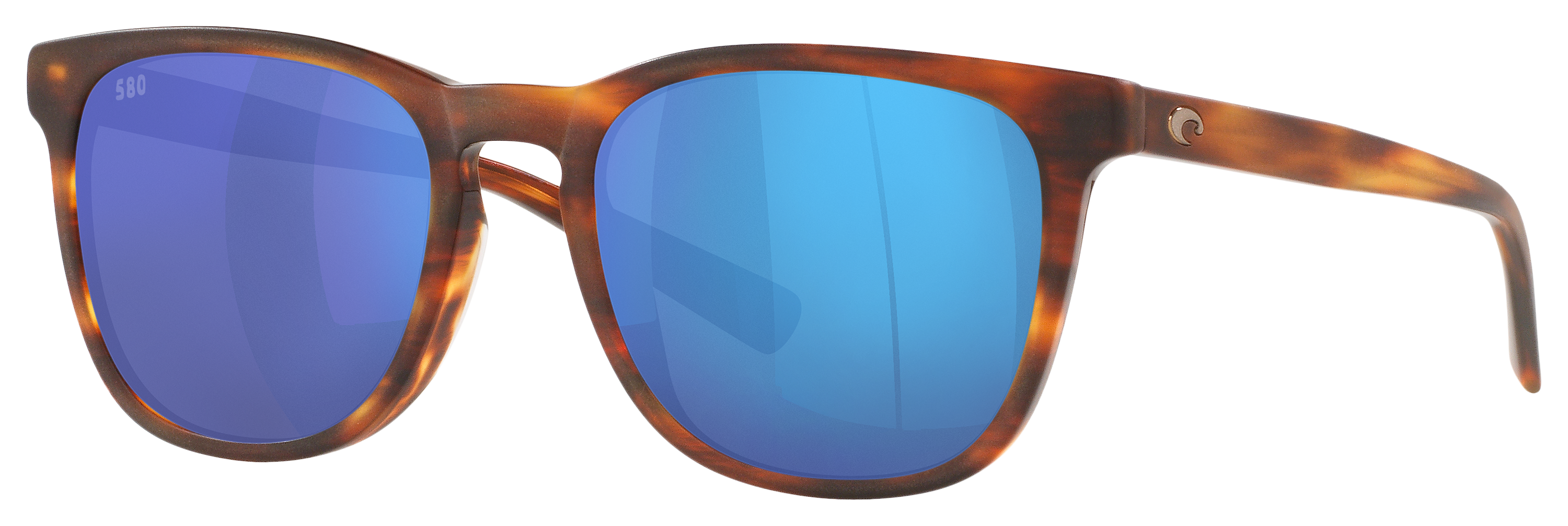 Image of Costa Del Mar Sullivan 580G Glass Polarized Sunglasses - Matte Tortoise/Blue Mirror - Medium