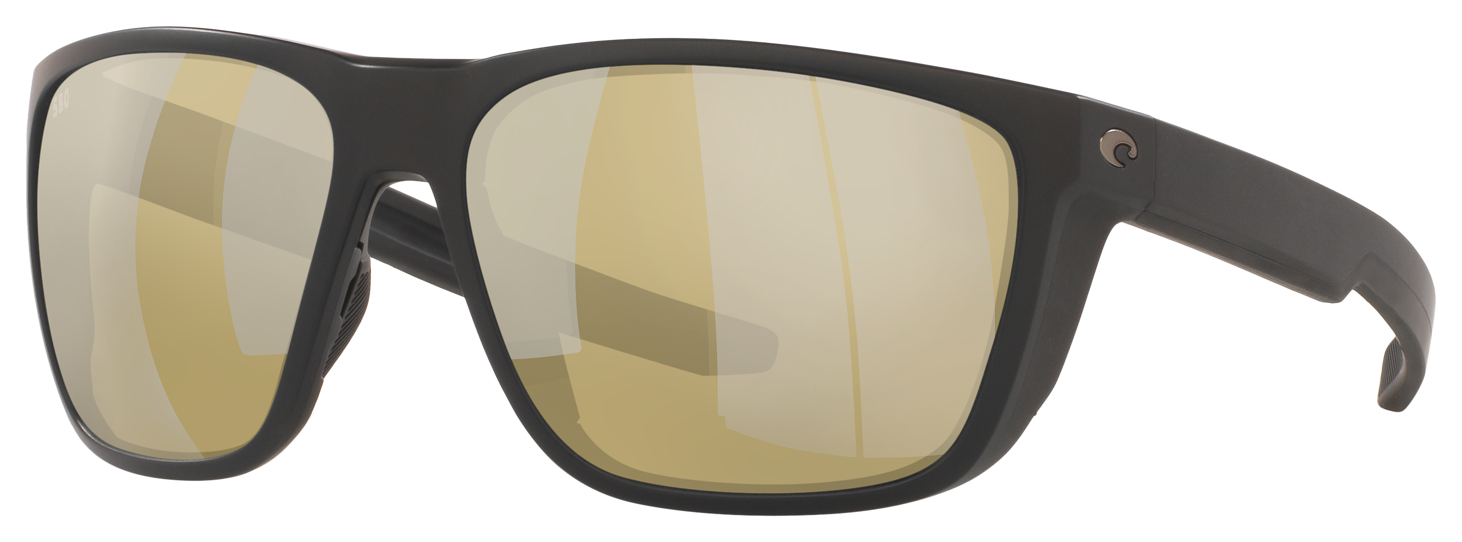 Costa Del Mar Ferg 580G Glass Polarized Sunglasses - Matte Black/Sunrise Silver Mirror - Large
