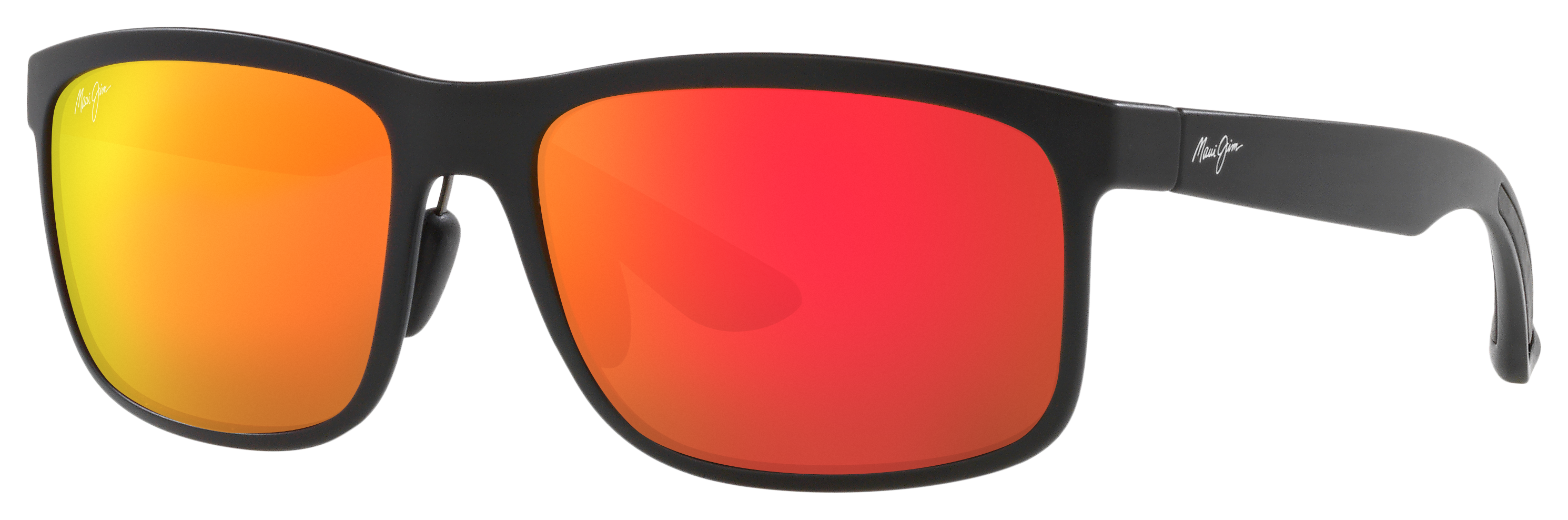 Image of Maui Jim Huelo Polarized Sunglasses - Black/Red Mirror - X-Large