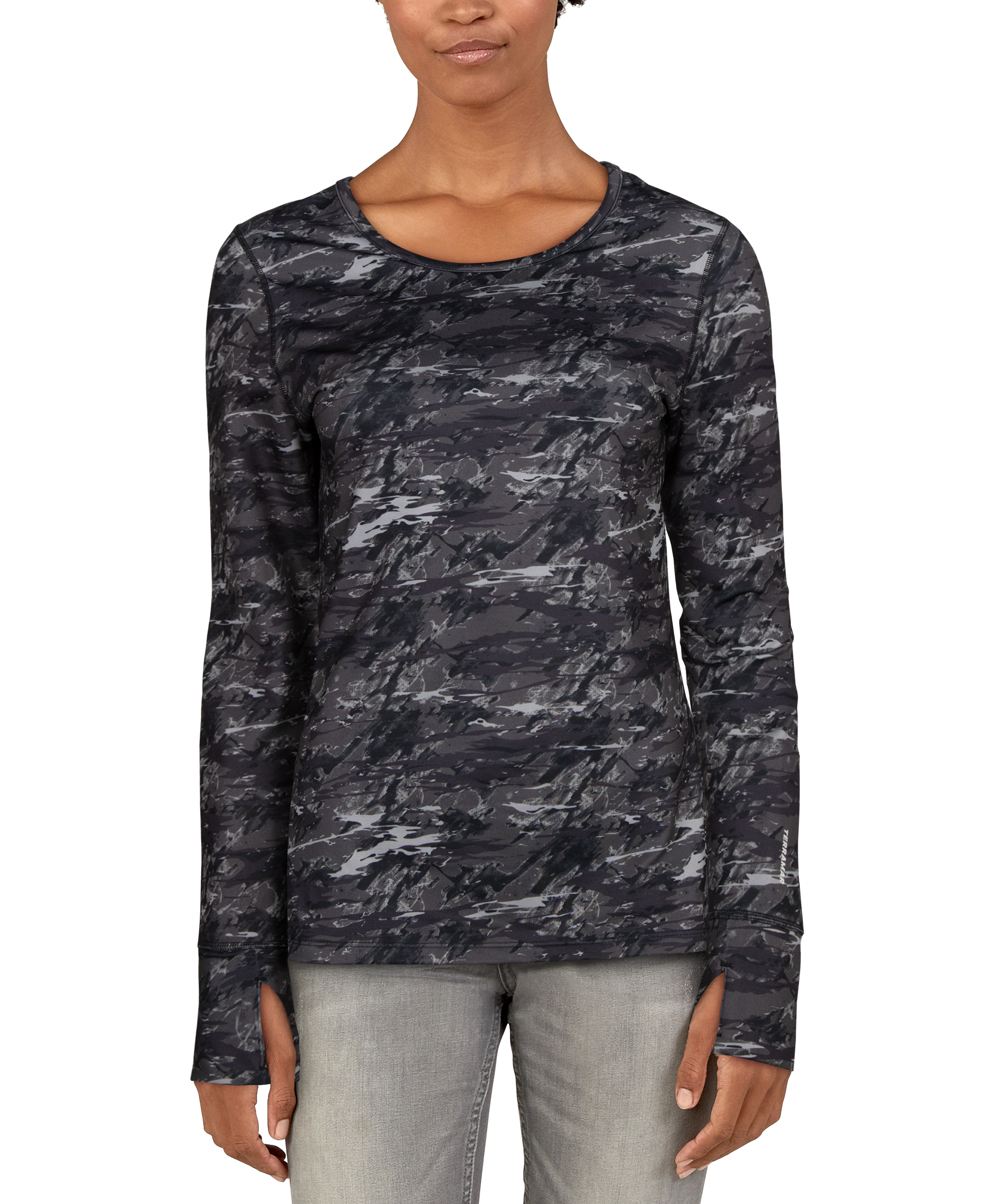 Terramar Below Zero Scoop-Neck Long-Sleeve Base-Layer Shirt for Ladies - Movement Camo - M product image